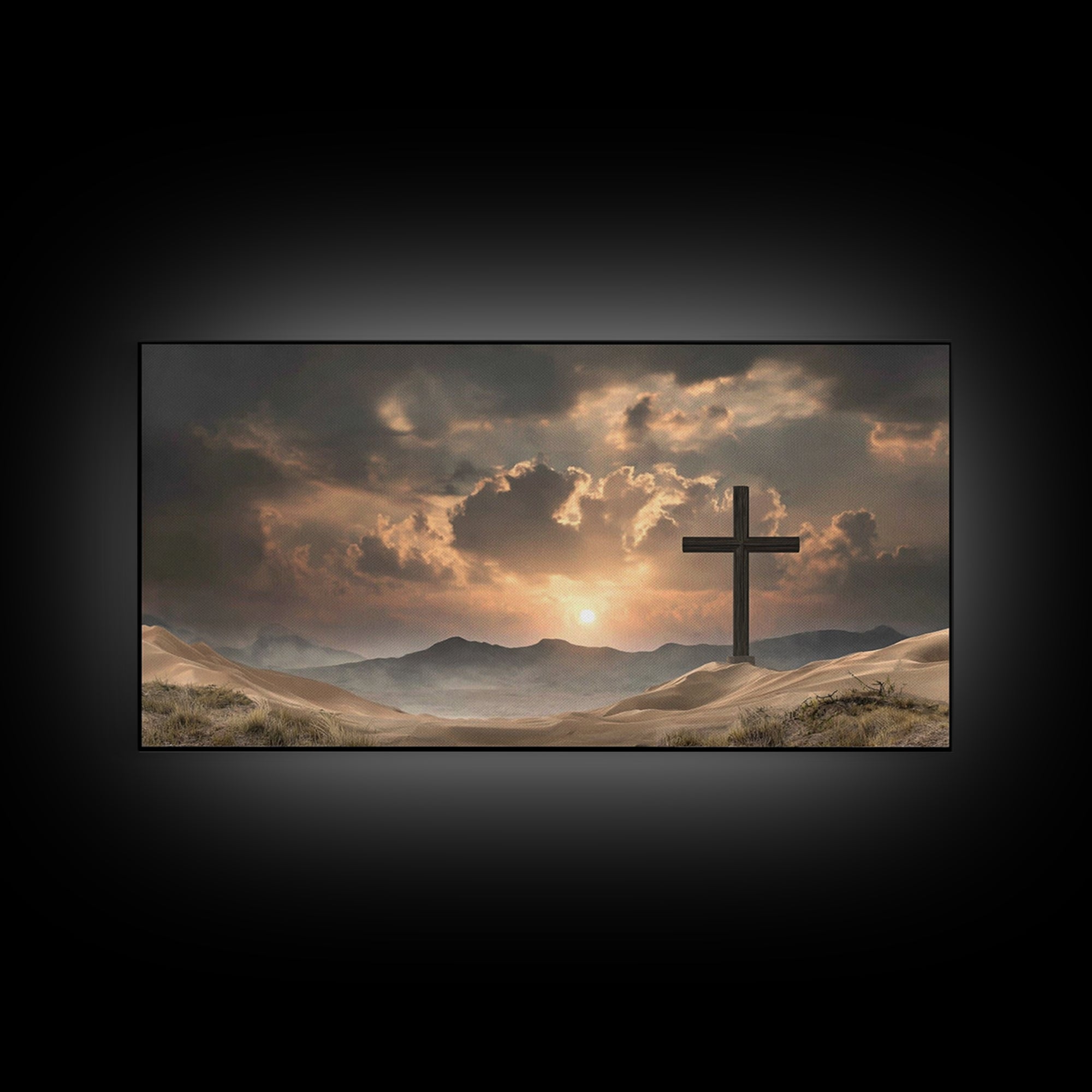 Valley Of Grace | Framed Canvas Print | Christian Art Canvas | Christian Wall Art | Moody Christian Art | Christian Painting | Christian Gi