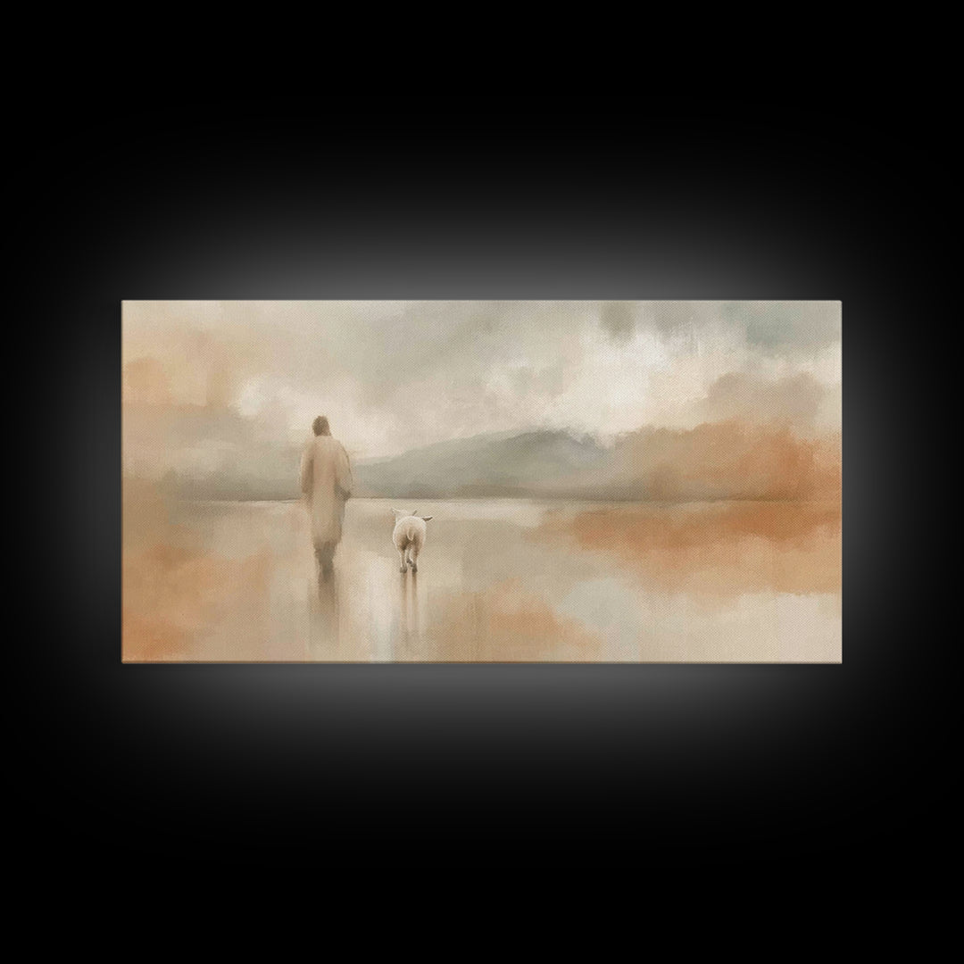 Eternal Light Trail – Framed Canvas Print – Christian Art Print – Jesus Painting – Christian Wall Art – Minimalist Christian Art – Christia