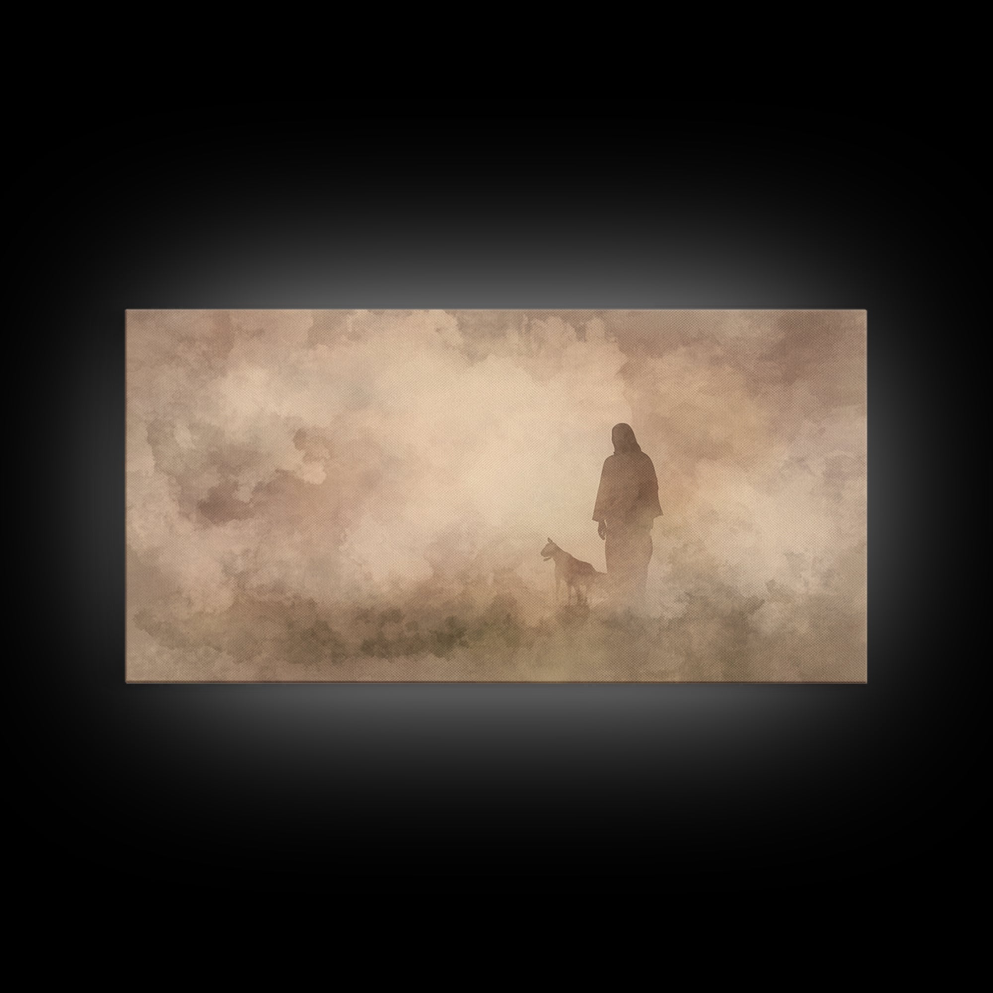 The Silent Shepherd – Framed Canvas Print – Christian Wall Art – Jesus Painting – Christian Art Canvas – Moody Christian Art – Christian De