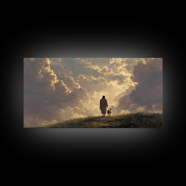 Heavenly Pathway – Framed Canvas Print – Jesus Christmas Art – Christian Art Canvas – Christian Wall Art – Large Christian Painting – Chris