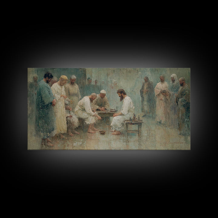 Gathered In Faith – Framed Canvas Print – Christian Art Canvas – Christian Wall Art – Jesus Painting – Subtle Christian Paintings – Christi
