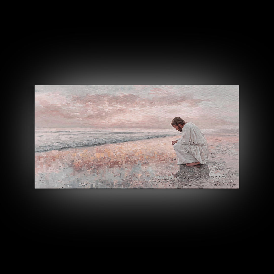 Dawn of Mercy | Framed Canvas Print | Christian Art Canvas | Jesus Painting | Large Christian Painting | Subtle Christian Art | Christian C