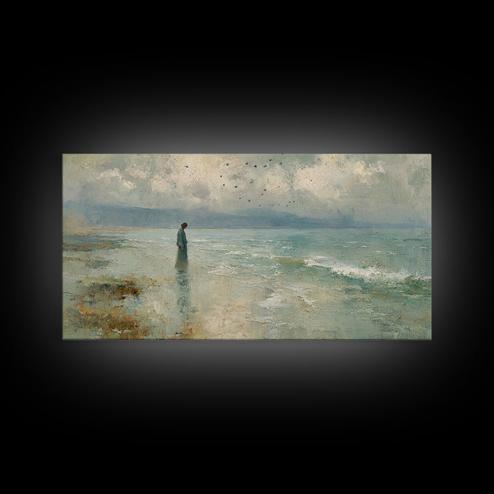 Haven of Peace | Framed Canvas Print | Christian Wall Art | Jesus Canvas Art | Modern Christian Painting | Blue Christian Art | Christian G