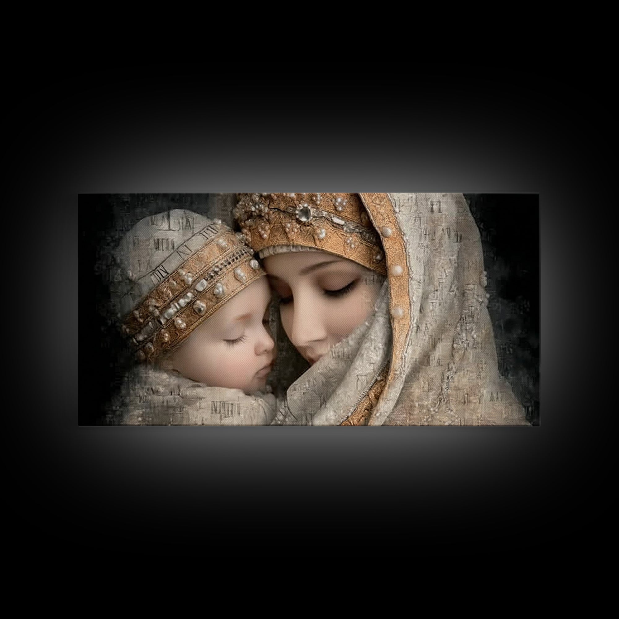 Holy Mother Grace | Framed Canvas Print | Mary and Jesus Painting | Christian Wall Art | Christian Art Print | Vintage Christian Art | Chri