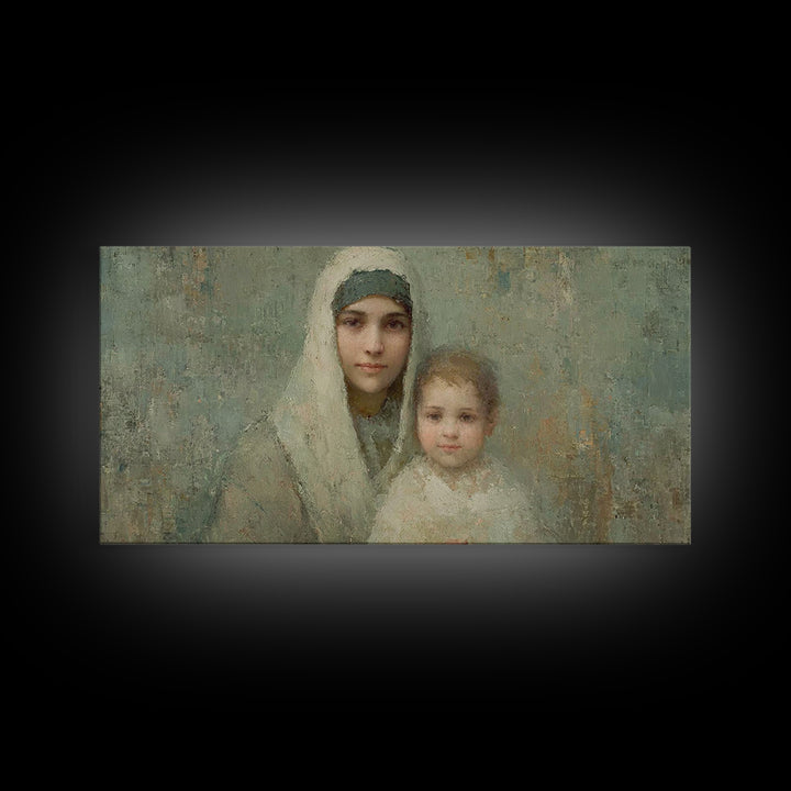 Light Of Mercy – Framed Canvas Print – Christian Wall Art – Christian Art Canvas – Mary And Jesus Painting – Christmas Art – Jesus Art
