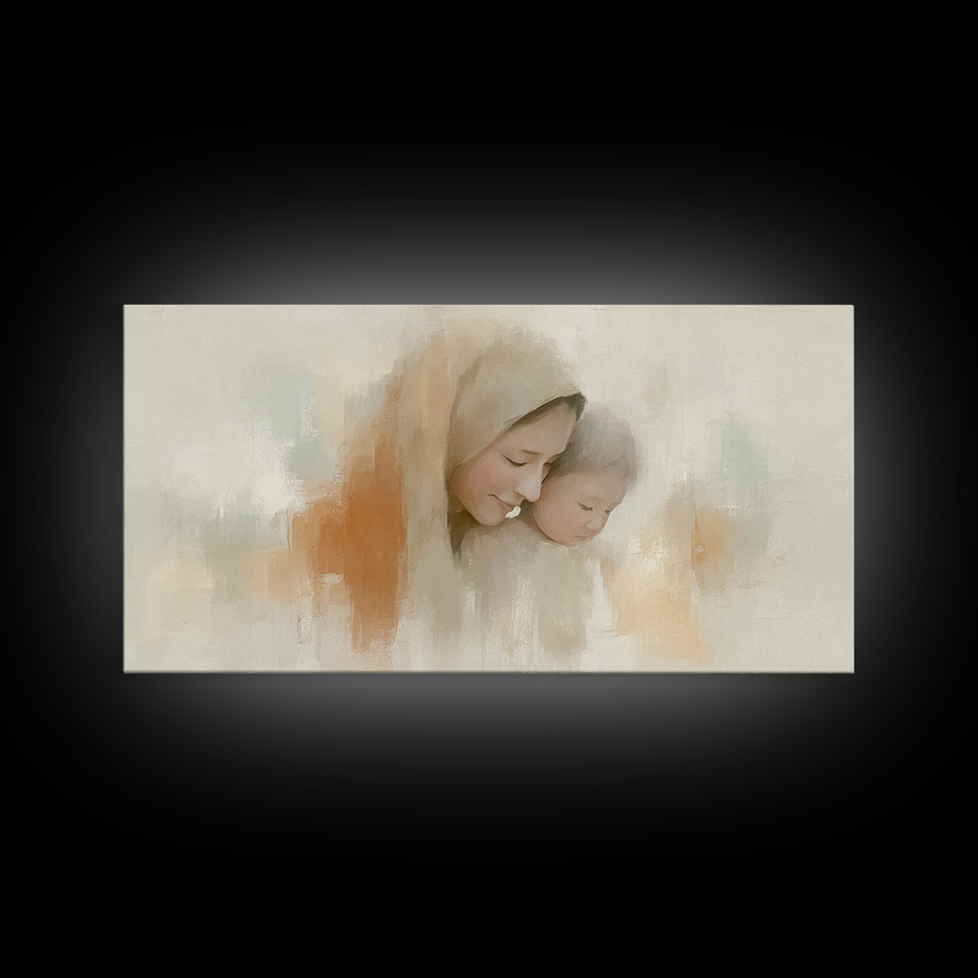 Gentle Dawn – Framed Canvas Print – Christian Art Canvas – Christian Wall Art – Mary And Jesus Painting – Christmas Art – Christian Christm