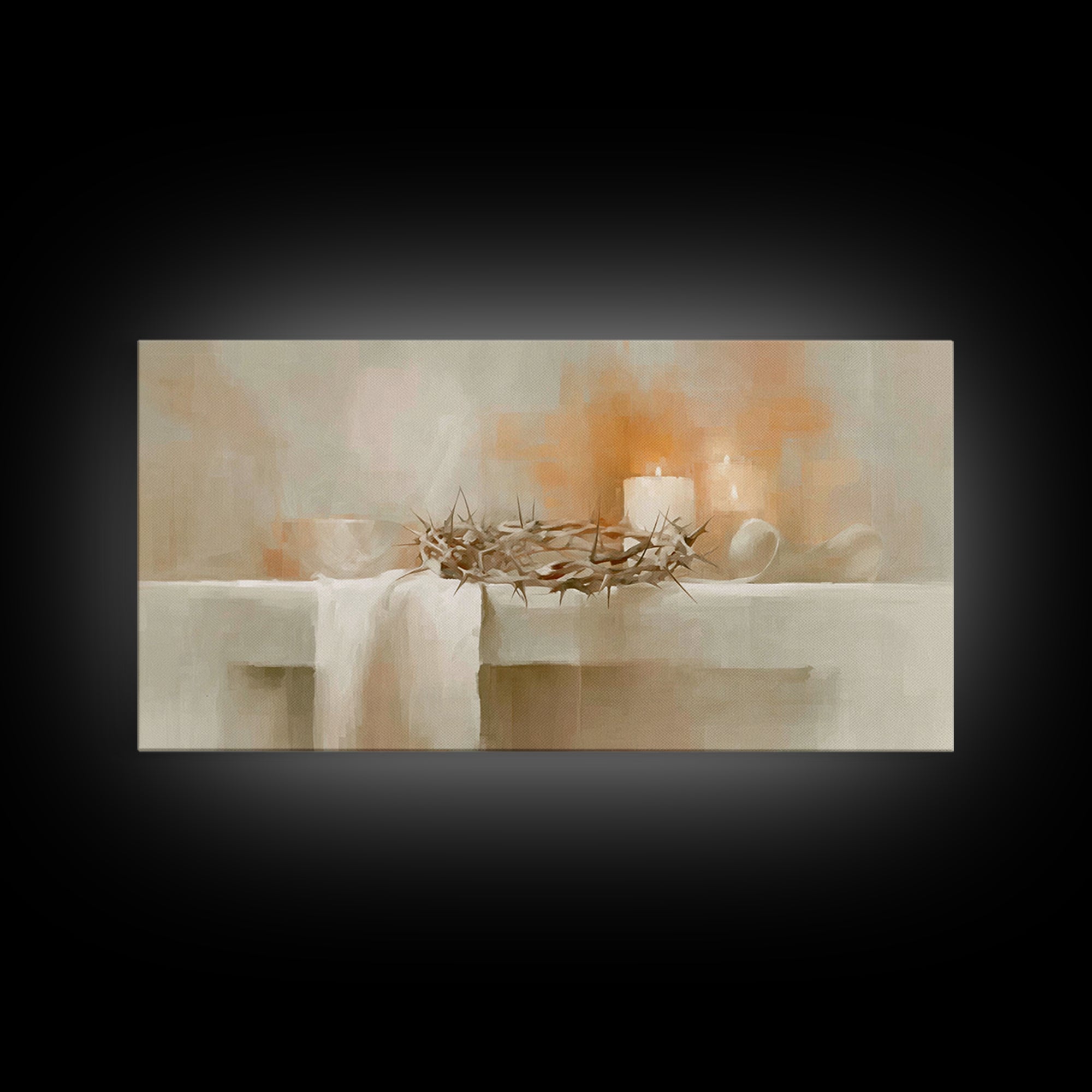 Crown Of Light | Framed Canvas Print | Christian Art Canvas | Christian Wall Art | Minimalist Christian Art | Christian Decor | Christian A