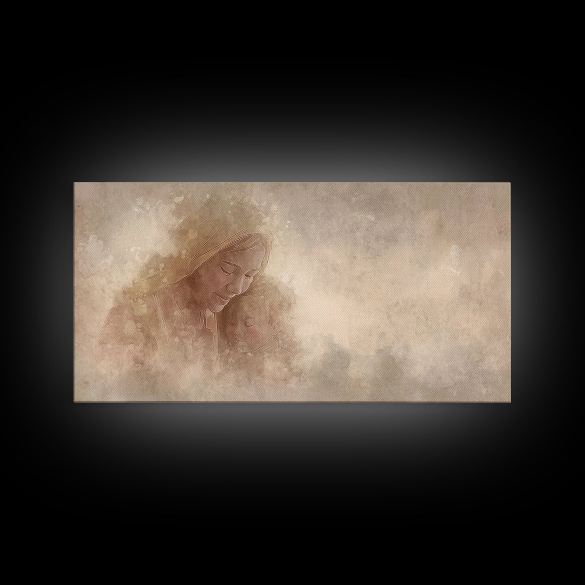 Tender Devotion – Framed Canvas Print – Christian Wall Art – Jesus Painting – Christian Art Canvas – Christmas Art – Large Christian Art