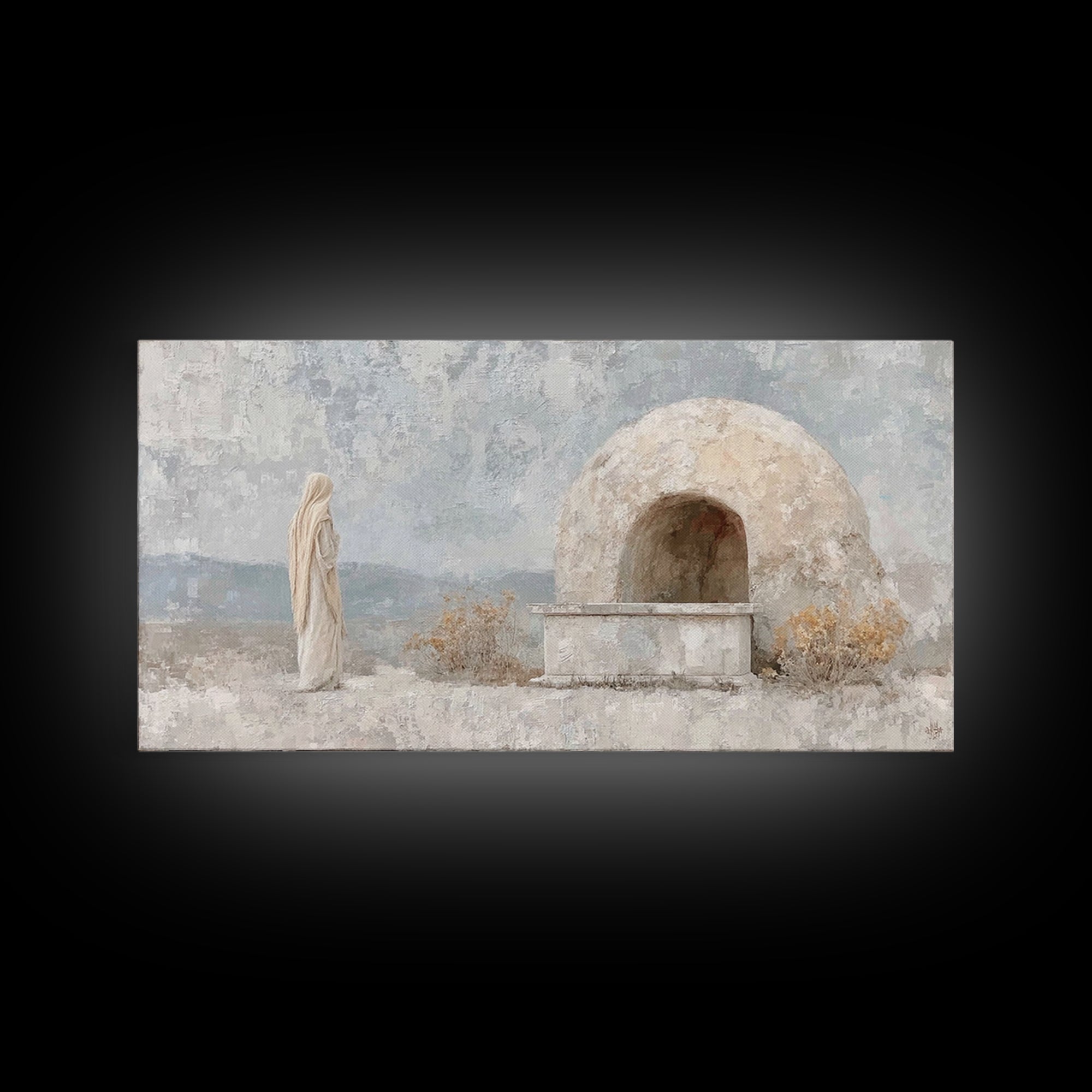 Silent Dawn – Framed Canvas Print – Large Christian Art – Christian Art Canvas – Jesus Painting – Christian Wall Art – Christmas Art