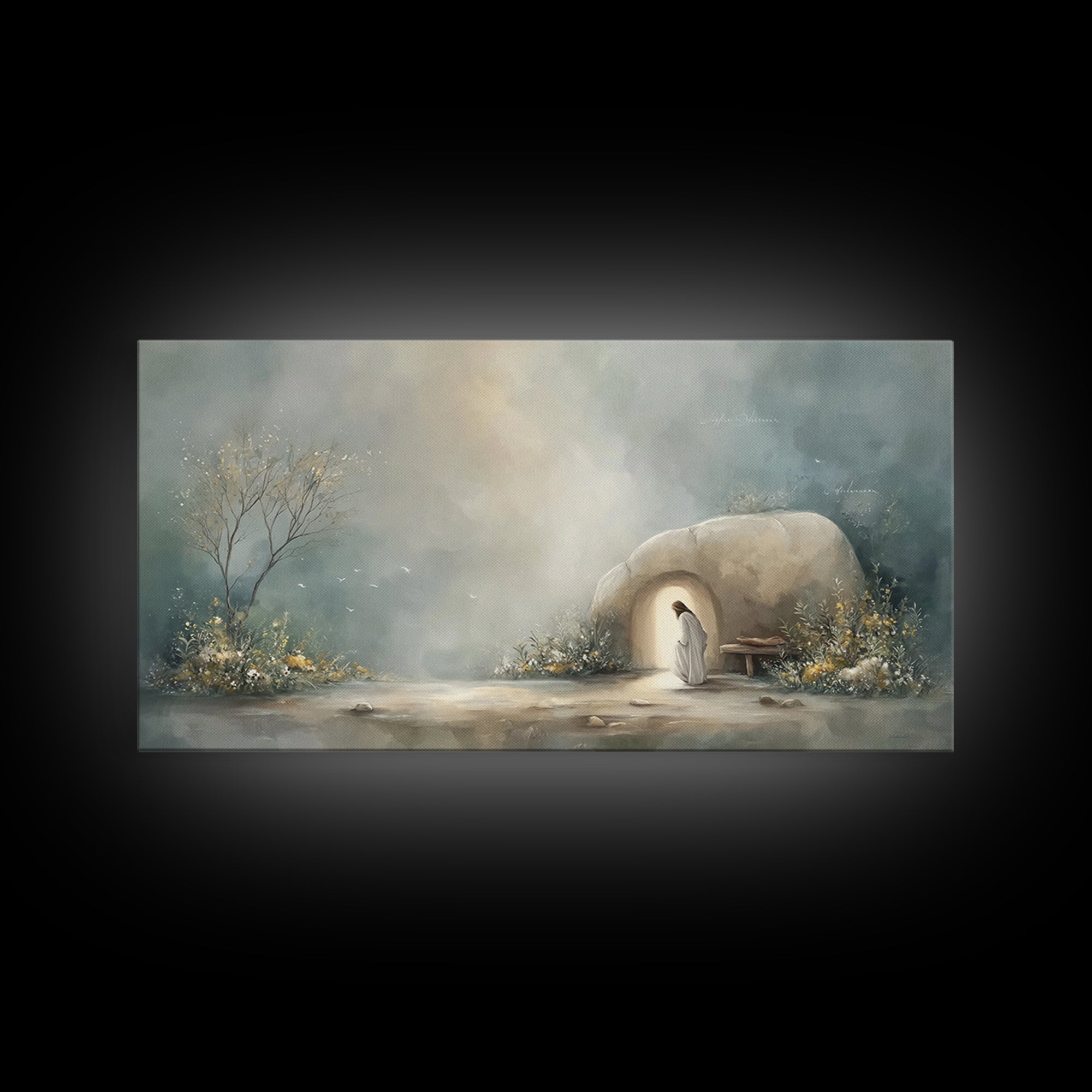 Morning Reverence – Framed Canvas Print – Large Christian Art – Jesus Painting – Christian Wall Art – Christian Art Canvas – Christmas Art
