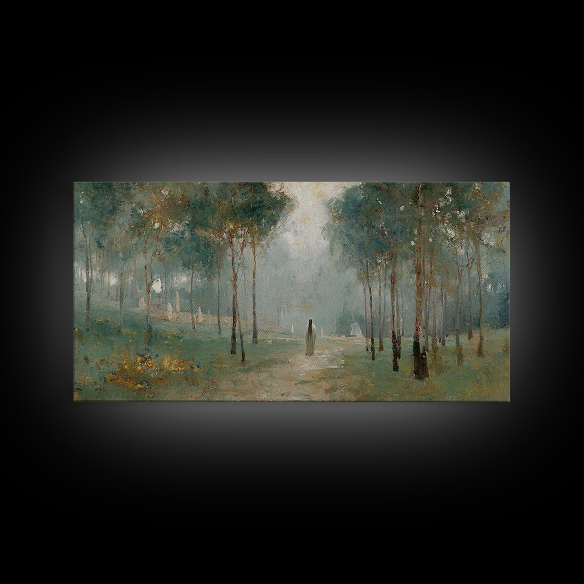 Morning Hope Trail – Framed Canvas Print – Christian Wall Art – Christian Art Canvas – Moody Christian Art – Christmas Art – Art Print