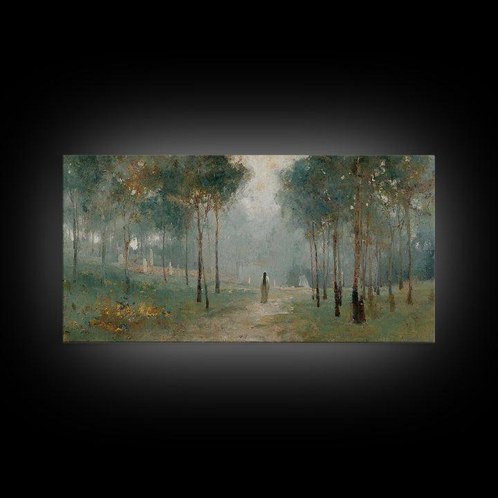 Morning Hope Trail – Framed Canvas Print – Christian Wall Art – Christian Art Canvas – Moody Christian Art – Christmas Art – Art Print