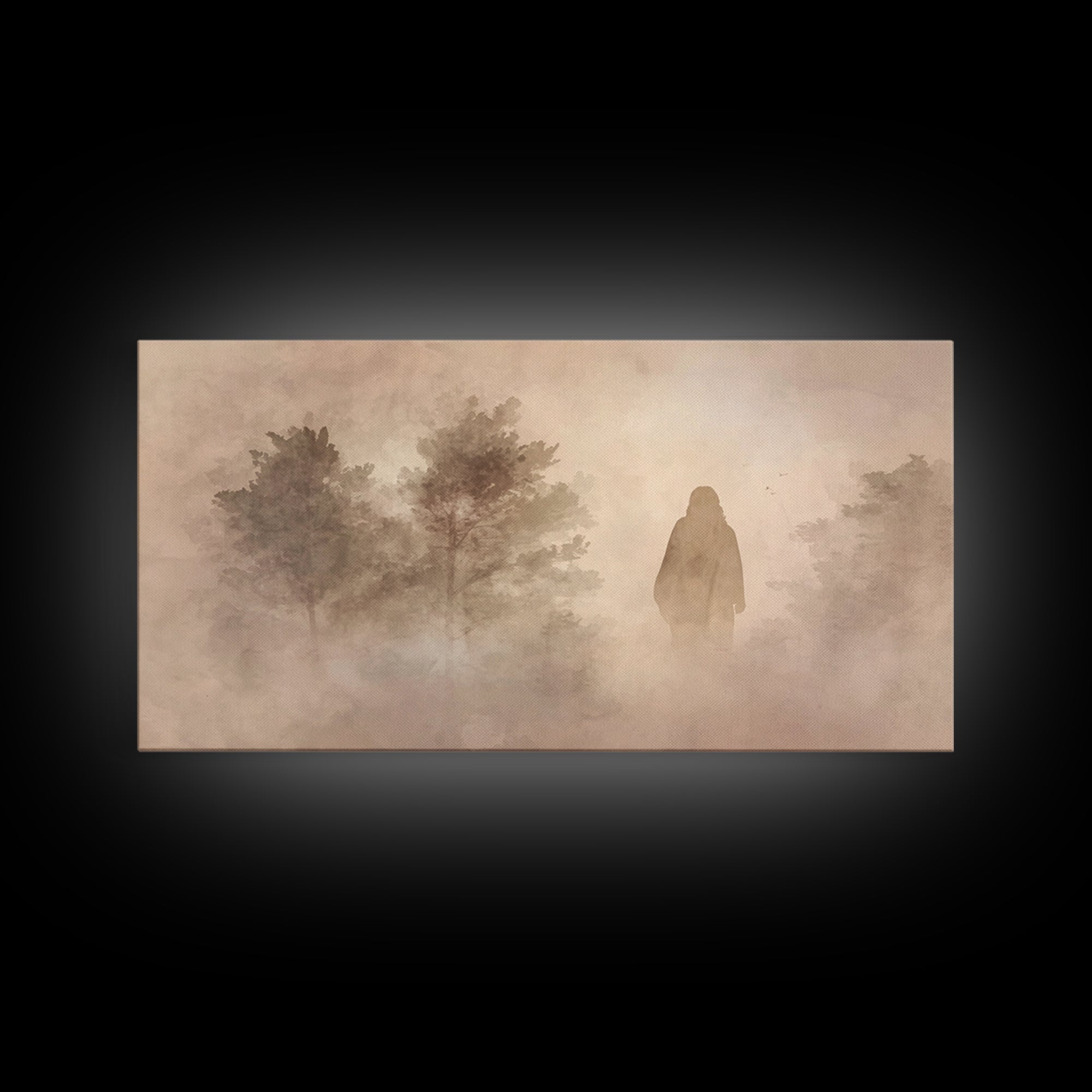 Silent Dawn Walk – Framed Canvas Print – Christian Wall Art – Christian Art Canvas – Jesus Painting – Christian Christmas Art – Art Print