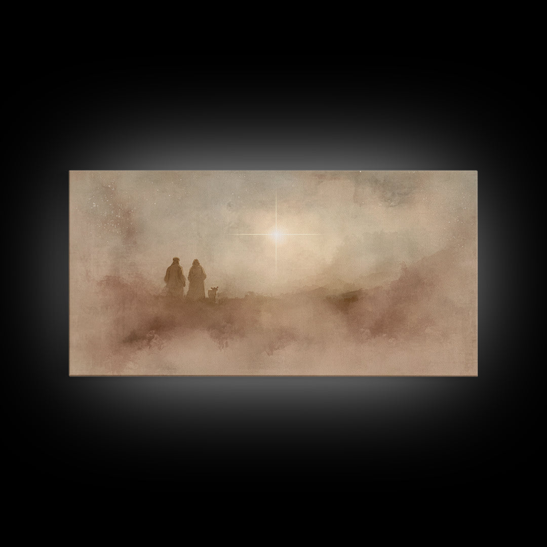 Holy Mist Rising, Framed Canvas Print, Christian Art Canvas, Christian Christmas Art, Christmas Art, Christian Wall Art, Christian Gift Ide