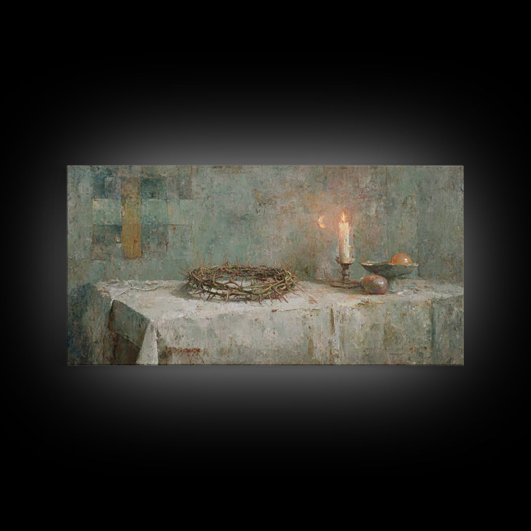 Holy Offering – Framed Canvas Print – Christian Wall Art – Christian Art Canvas – Vintage Christian Art – Christian Art Painting – Christia