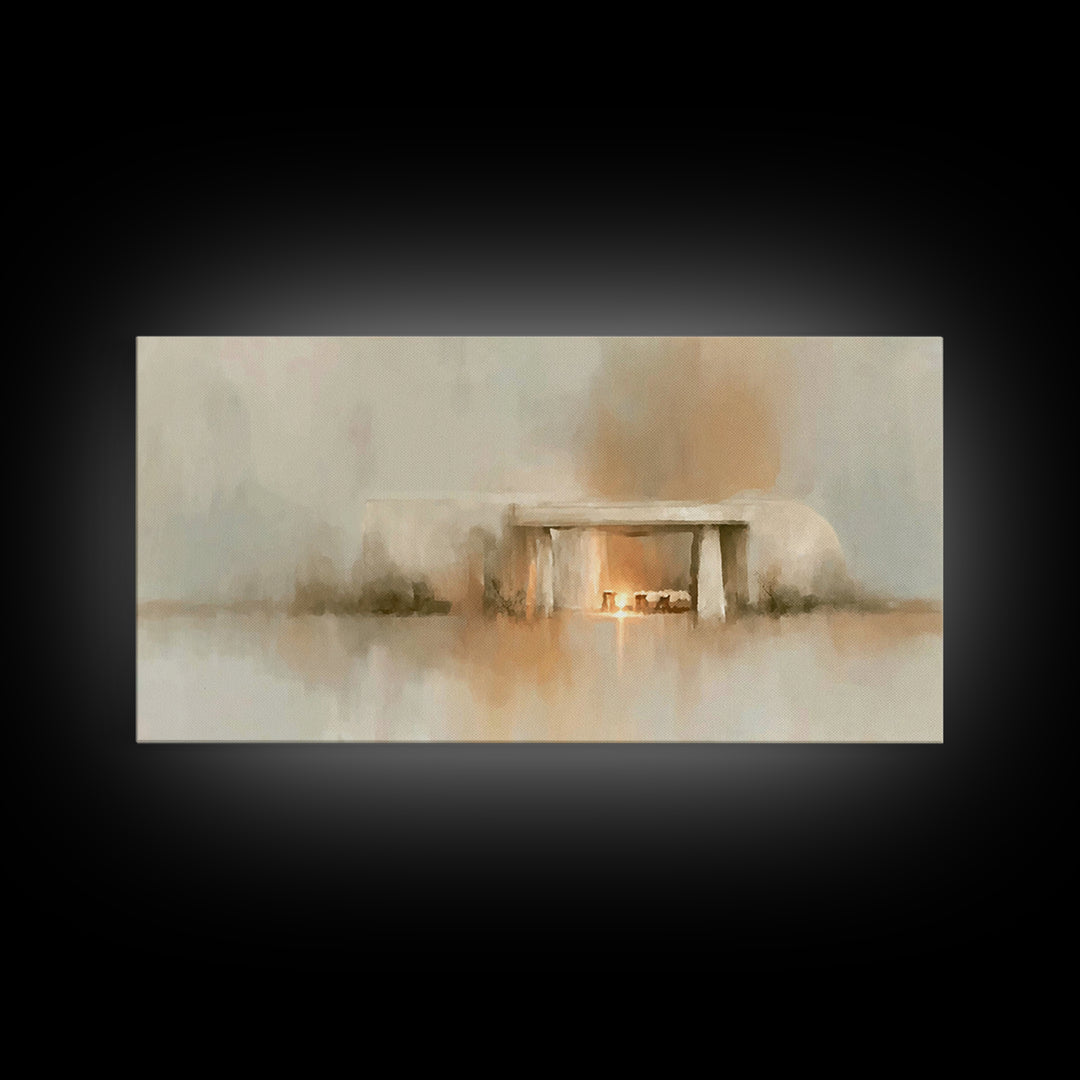 Desert Sanctuary – Framed Canvas Print – Christian Wall Art – Christian Art Canvas – Jesus Painting – Moody Christmas Art