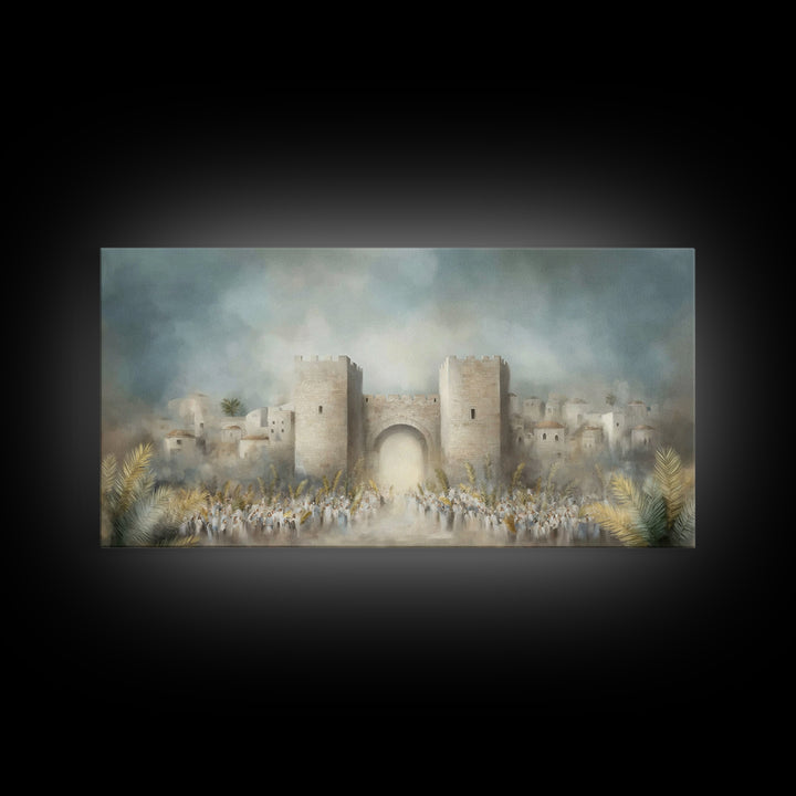 Triumphal Entry – Framed Canvas Print – Christian Art Canvas – Christian Painting – Christian Wall Art – Christian Christmas Decor