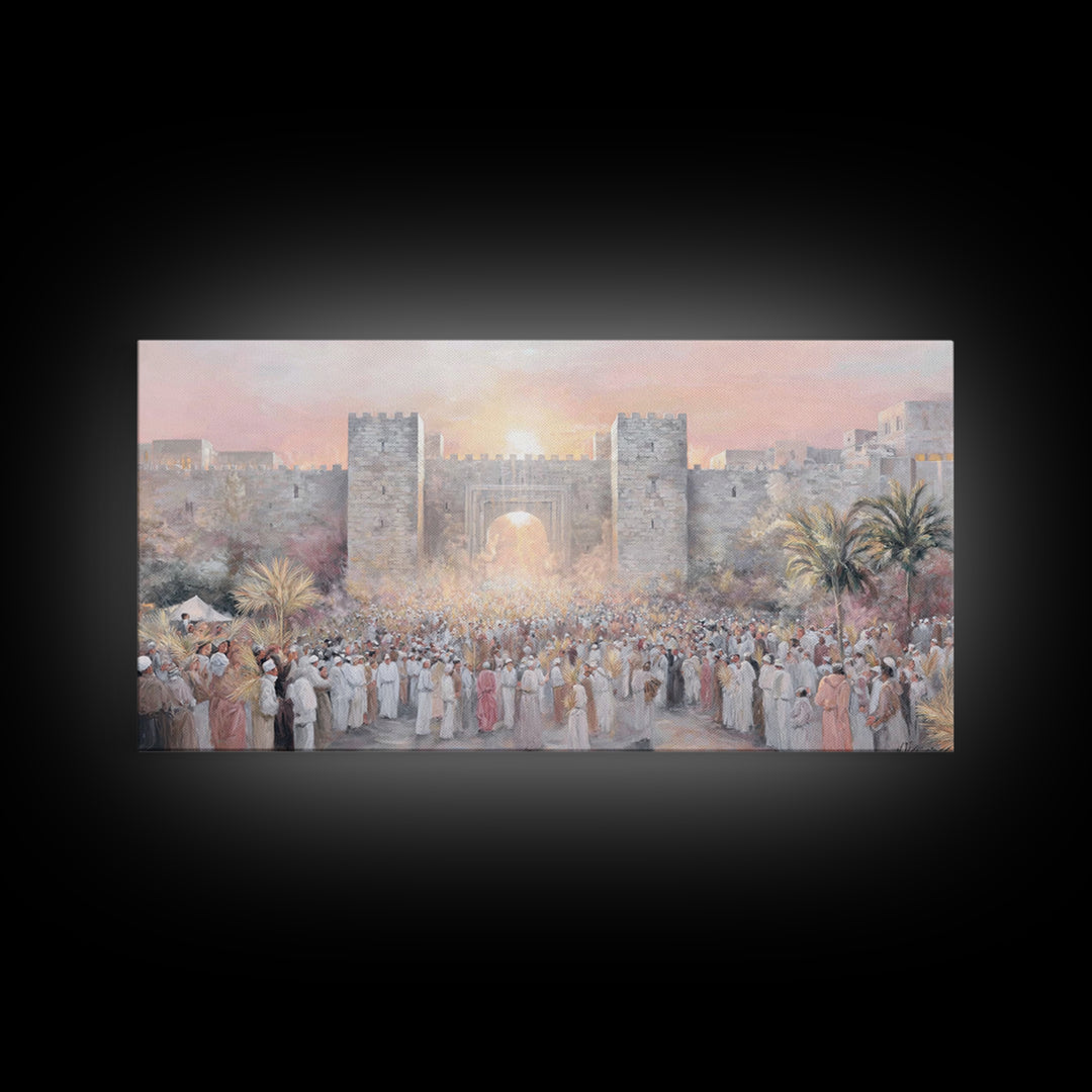 Hosanna Sunrise – Framed Canvas Print – Christian Christmas Art – Christian Art Canvas – Christian Wall Art – Large Christian Painting