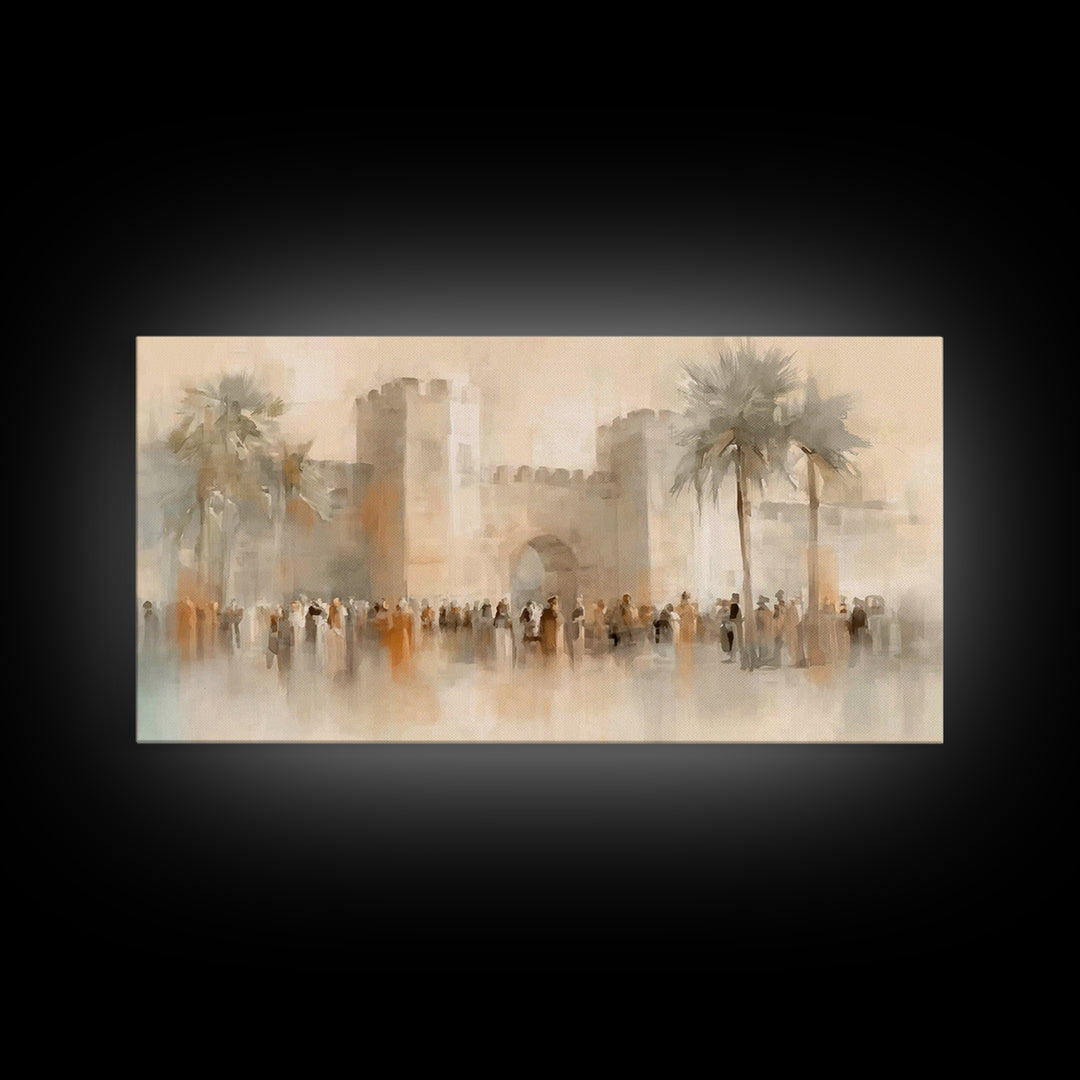 Gate Of Peace – Framed Canvas Print – Christian Wall Art – Jesus Painting – Christian Art Canvas – Christian Decor – Christmas Art