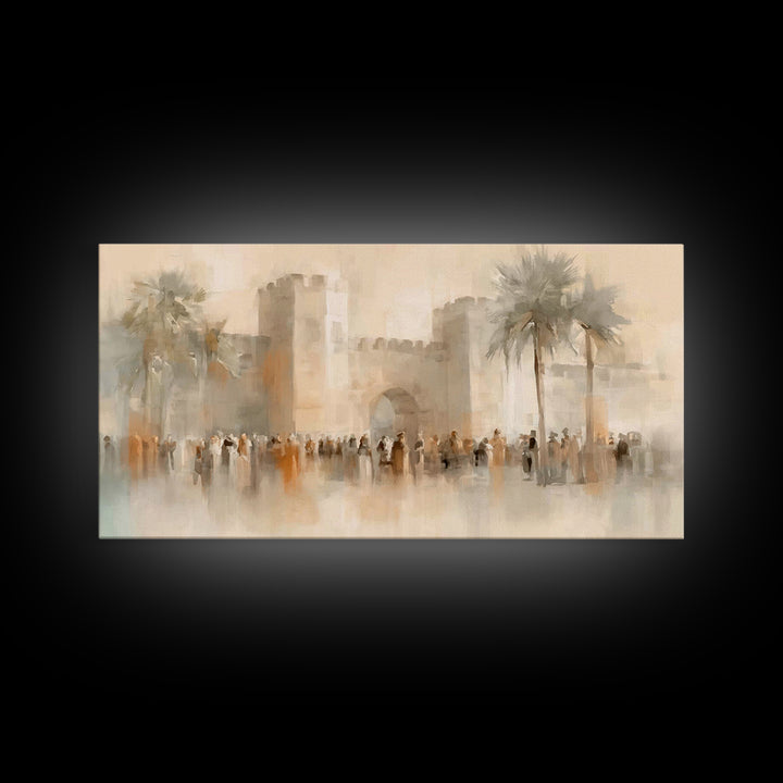 Gate Of Peace – Framed Canvas Print – Christian Wall Art – Jesus Painting – Christian Art Canvas – Christian Decor – Christmas Art