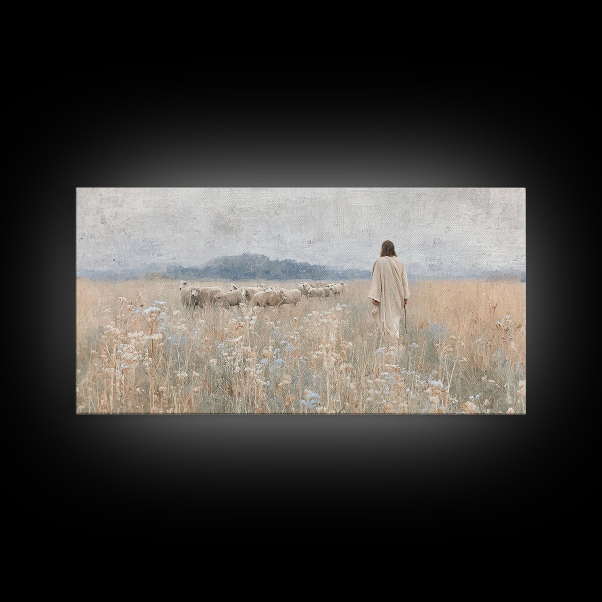 Fields Of Mercy, Framed Canvas Print, Christian Art Print, Jesus Painting, Christian Wall Art, Modern Christian Art, Christian Christmas Ar
