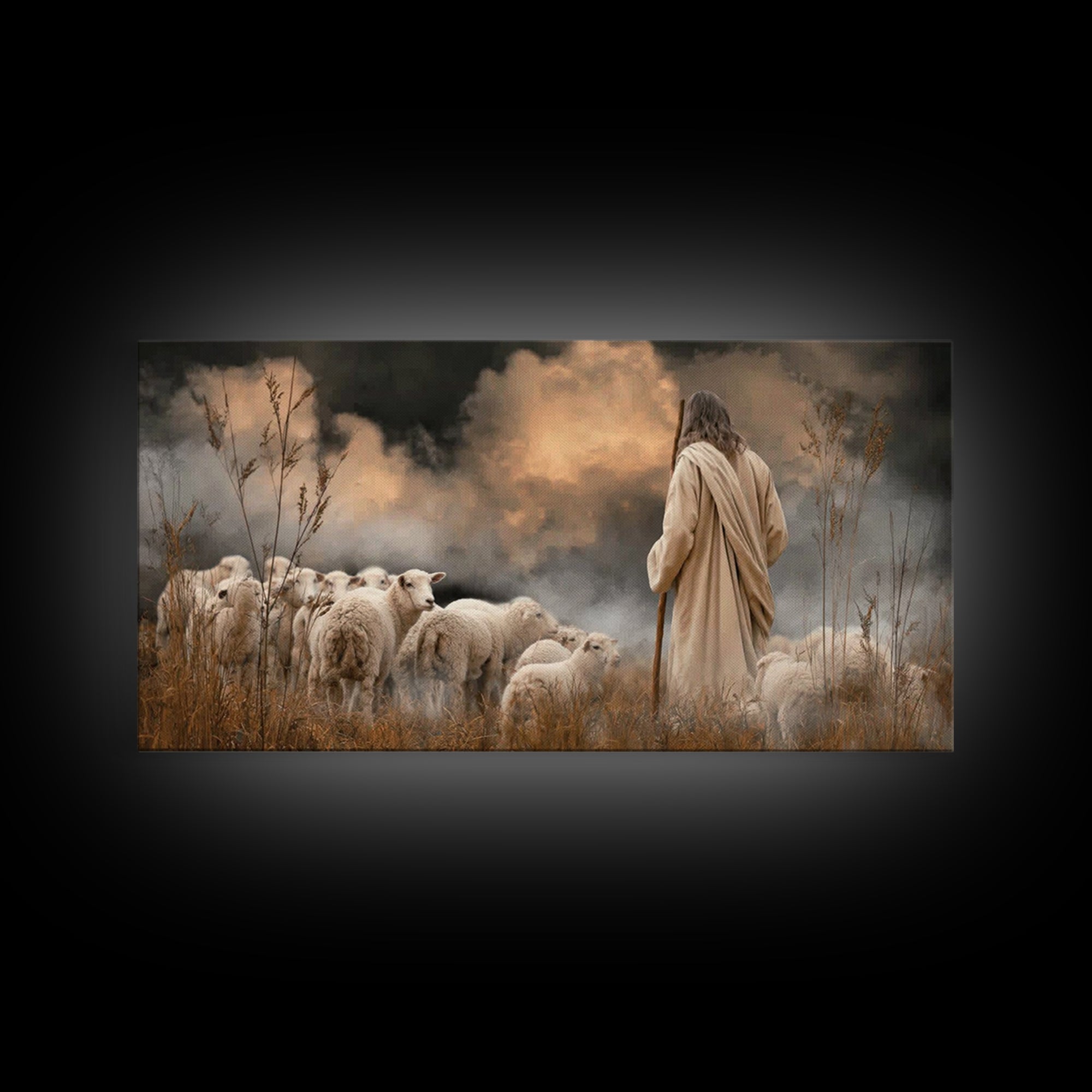 Hillside Hope | Framed Canvas Print | Christian Art Canvas | Christian Wall Art | Jesus Painting | Christian Christmas Art | Modern Christi