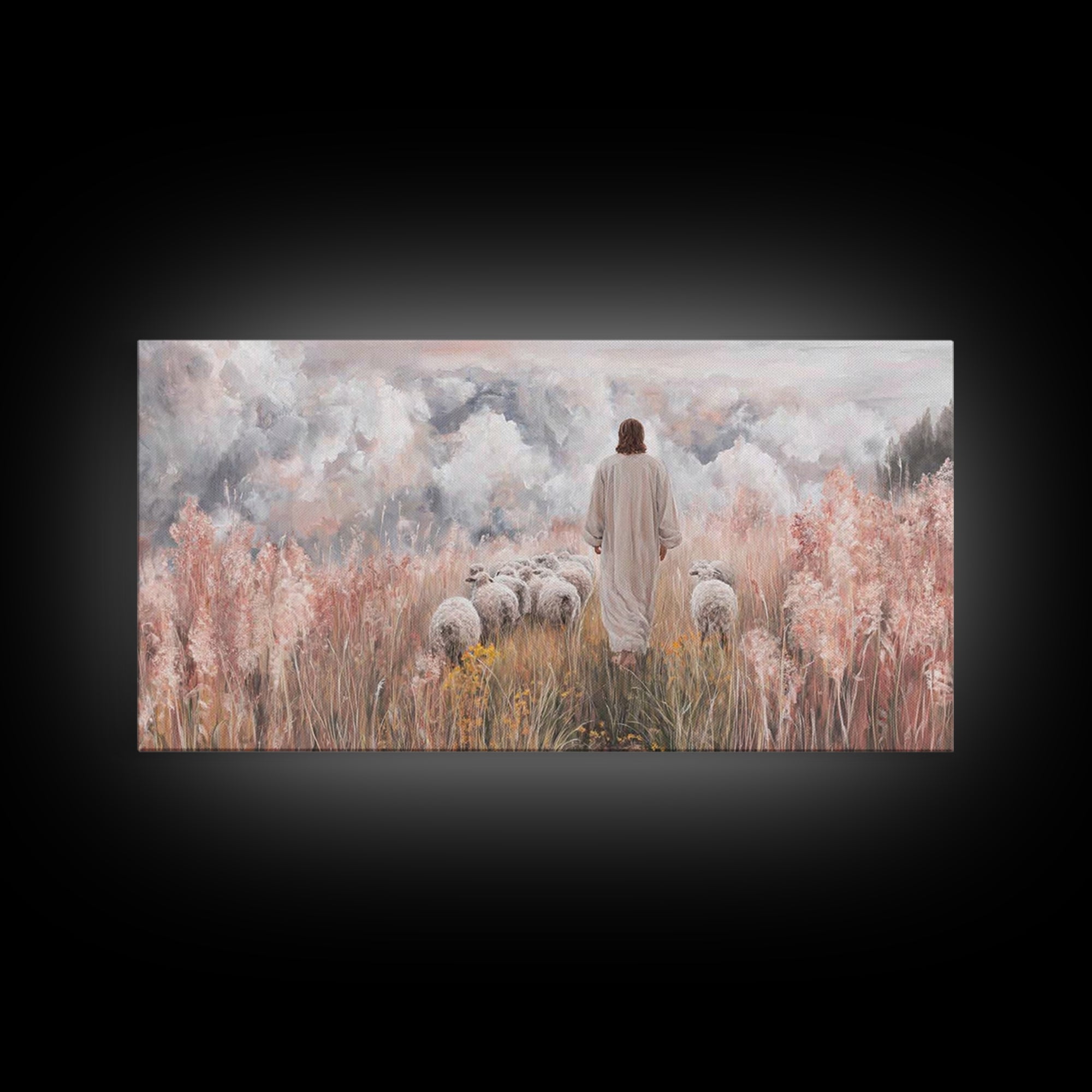 Clouds Of Promise – Framed Canvas Print – Christian Art Canvas – Jesus Painting – Christian Wall Art – Christian Gift Ideas – Christmas Art