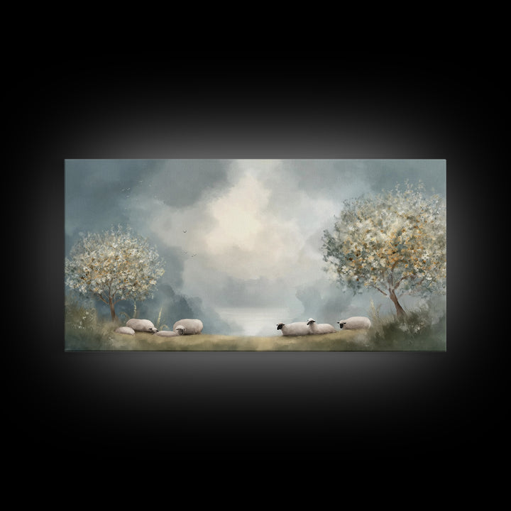Blossoms Of Peace, Framed Canvas Print, Christian Art Print, Jesus Canvas Art, Christian Decor, Christmas Wall Art
