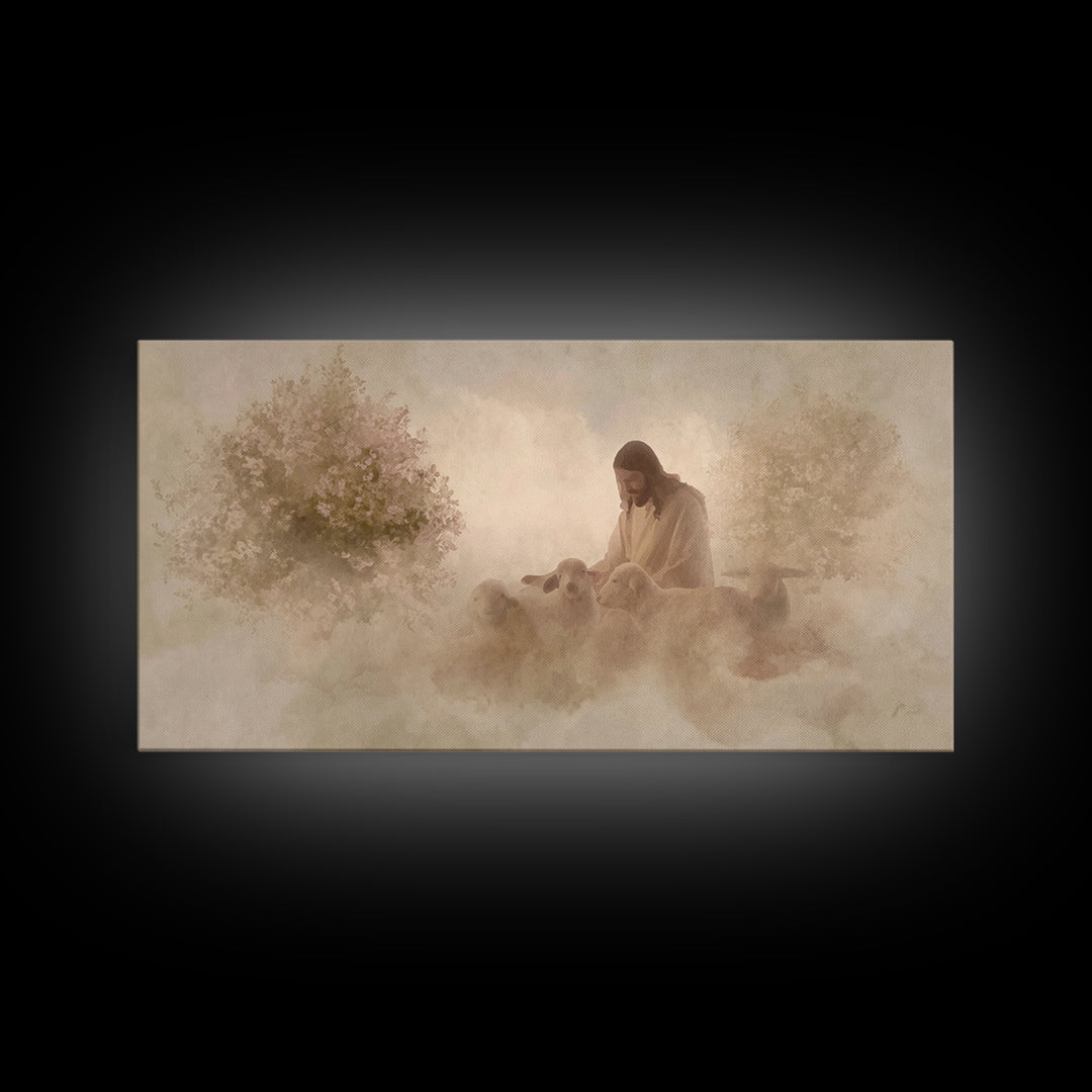 Heavenly Path - Framed Canvas Print - Christian Art Canvas - Jesus Painting Canvas - Christian Decorations - Christmas Art Prints