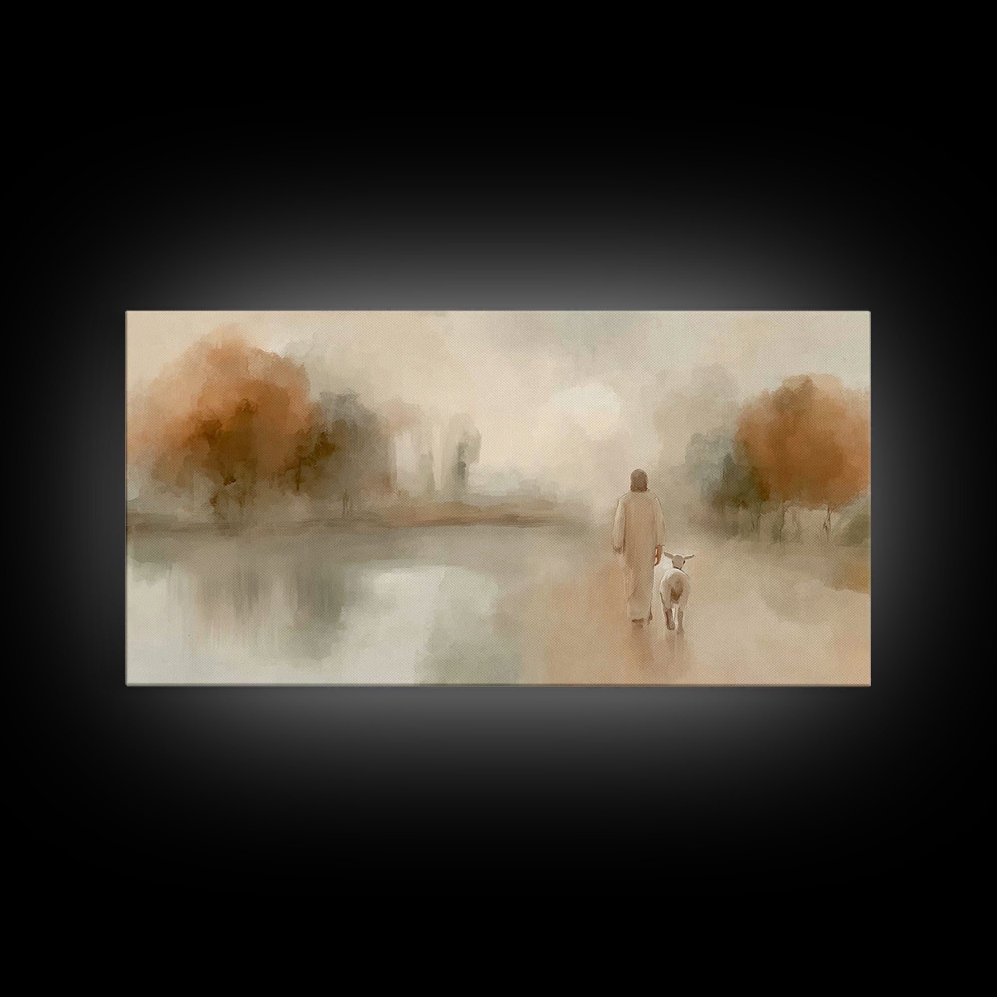 Quiet Redeemer – Framed Canvas Print – Christian Art Canvas – Jesus Painting – Christian Wall Art – Minimalist Christian Art – Christian Gi