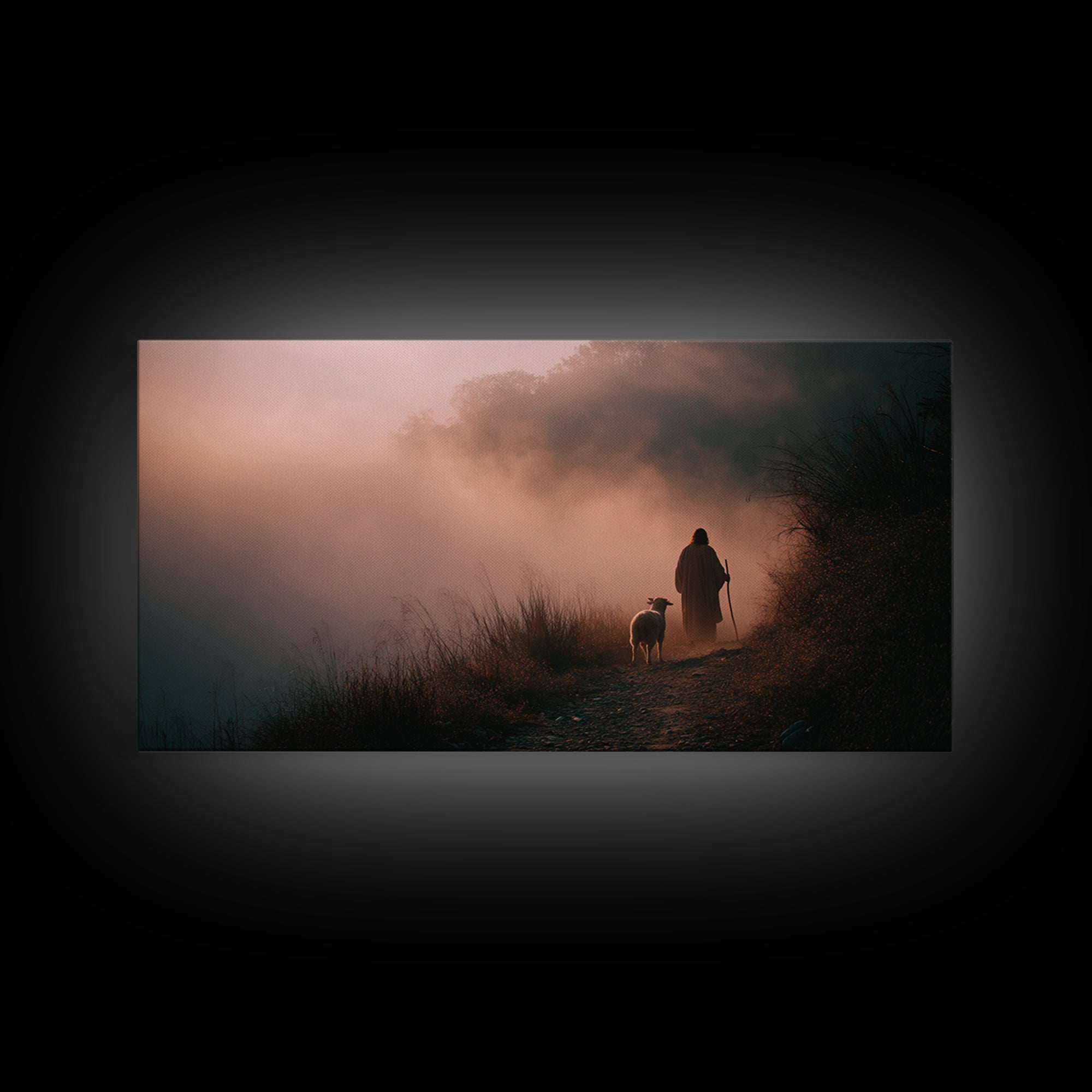 Dawn Of Mercy, Framed Canvas Print, Christian Art Canvas, Jesus Painting, Christian Wall Art, Moody Christian Art, Christian Decor