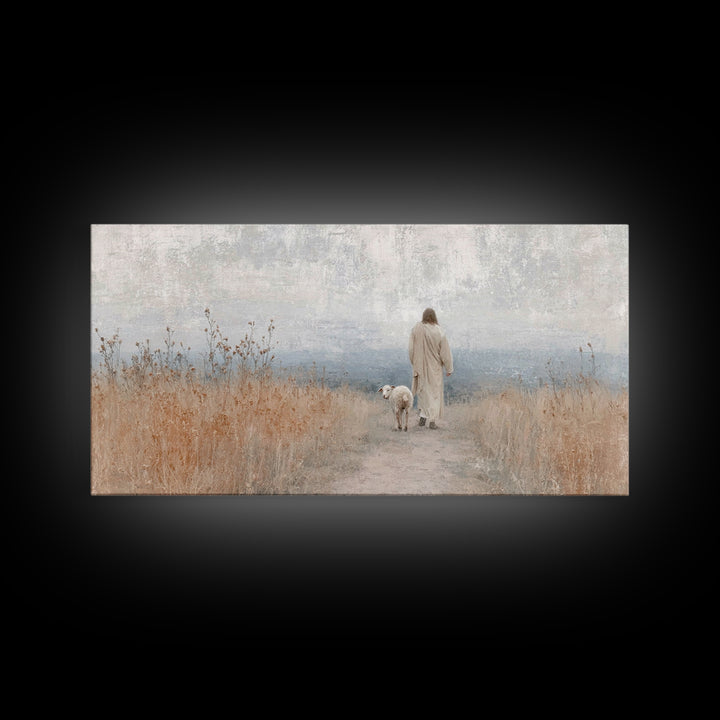Holy Night Path | Framed Canvas Print | Christian Art Canvas | Jesus Painting | Christian Wall Art | Modern Christian Painting | Christian