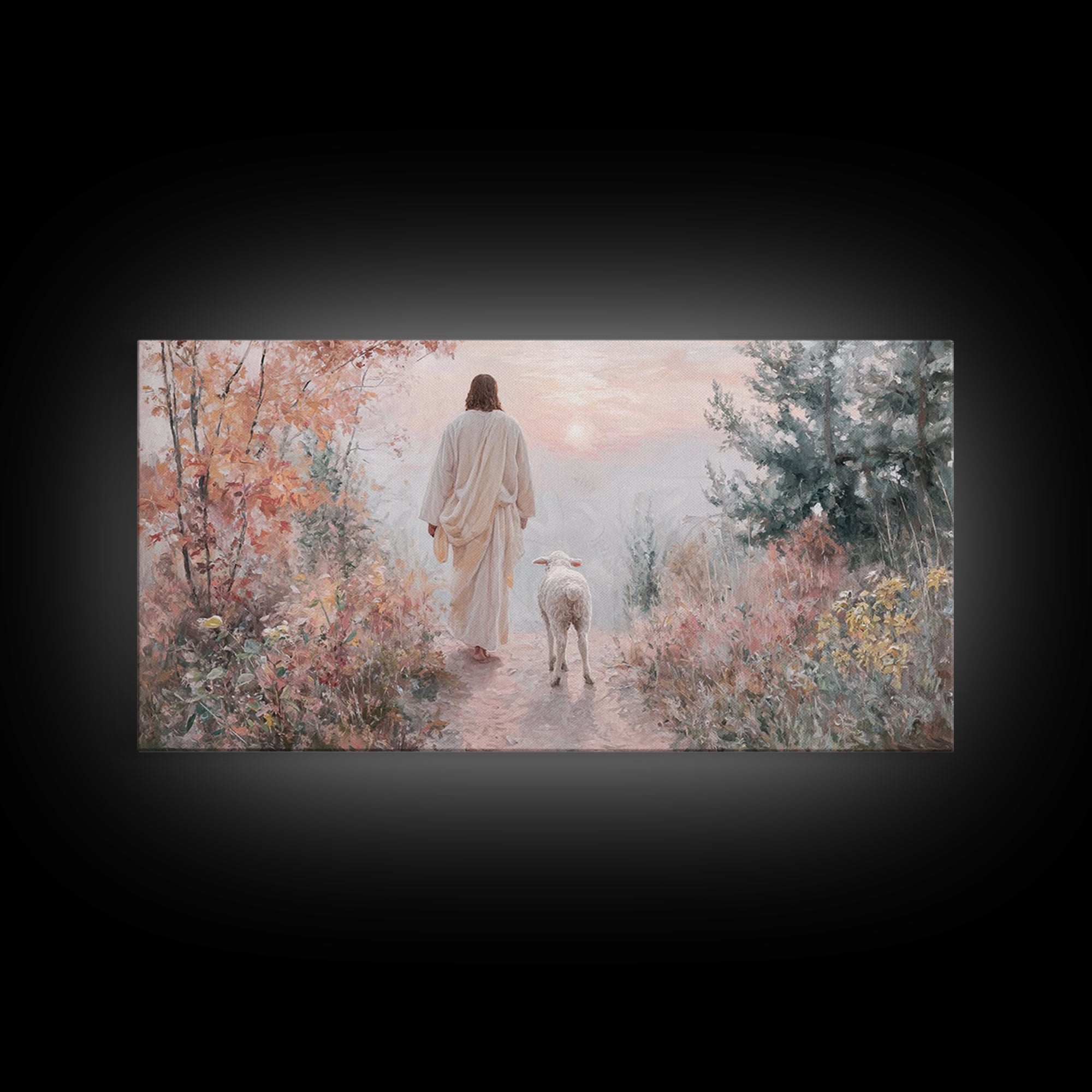 Sanctuary Light, Framed Canvas Print, Christian Art Canvas, Christian Wall Art, Jesus Painting, Large Christian Art, Christian Gift Ideas