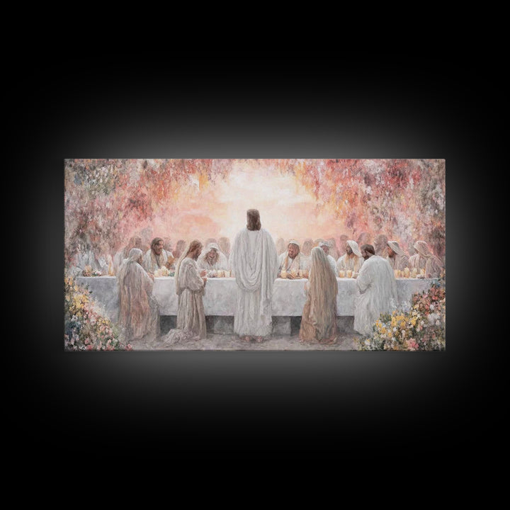 Radiant Supper | Framed Canvas Print | Christian Wall Art | Jesus Painting | Christian Christmas Art | Christian Art Canvas