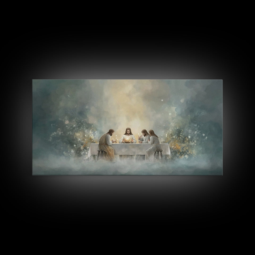 Heavenly Banquet – Framed Canvas Print – Christian Art Canvas – Jesus Painting – Christian Wall Art – Christmas Art Prints
