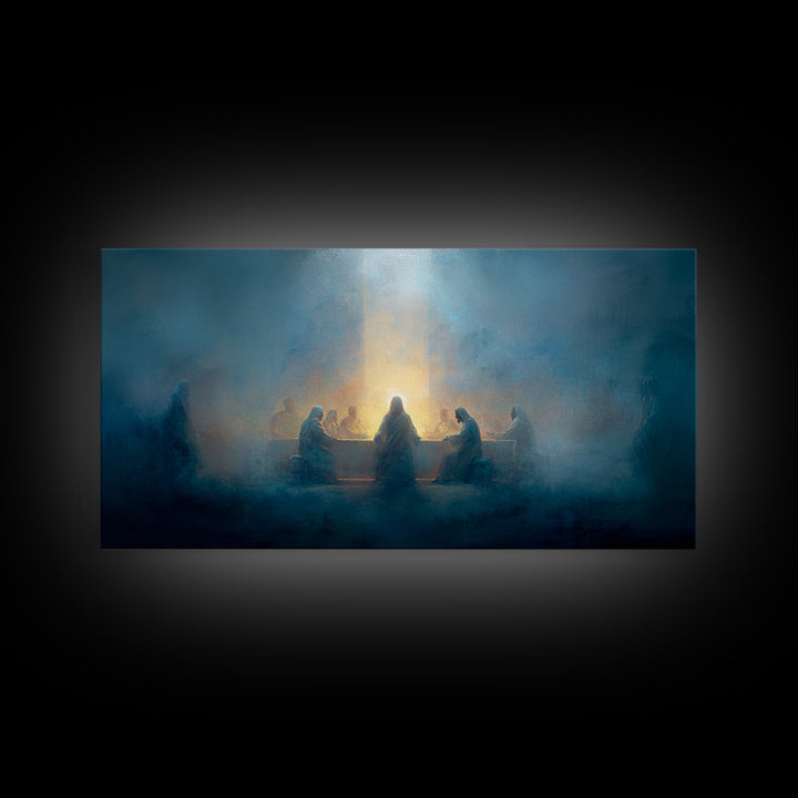 Sacred Communion, Framed Canvas Print, Christian Art Canvas, Christian Painting, Jesus Christmas Art, Christmas Wall Art