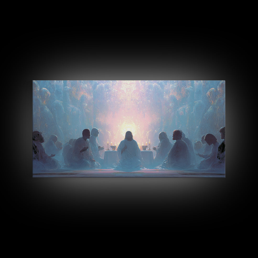 Celestial Feast | Framed Canvas Print | Christian Wall Art | Christian Art Canvas | Jesus Painting | Christmas Art Work