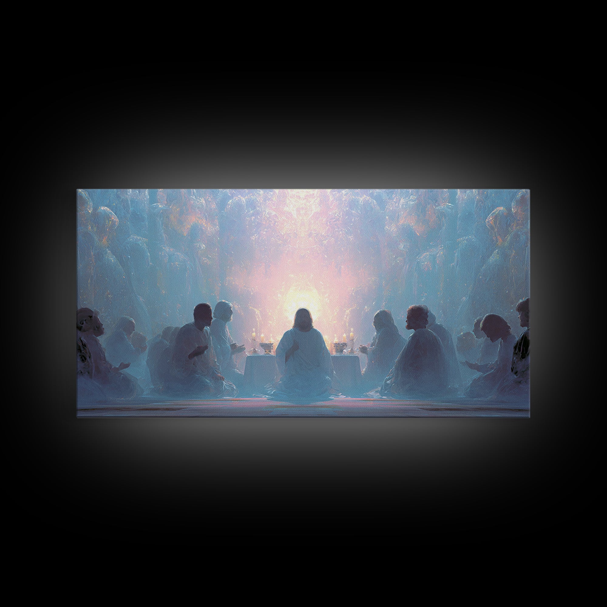 Celestial Feast | Framed Canvas Print | Christian Wall Art | Christian Art Canvas | Jesus Painting | Christmas Art Work