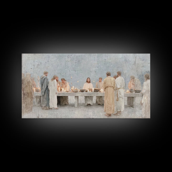 Last Supper Grace – Framed Canvas Print – Christian Art Canvas – Christian Wall Art – Jesus Painting – Christmas Art