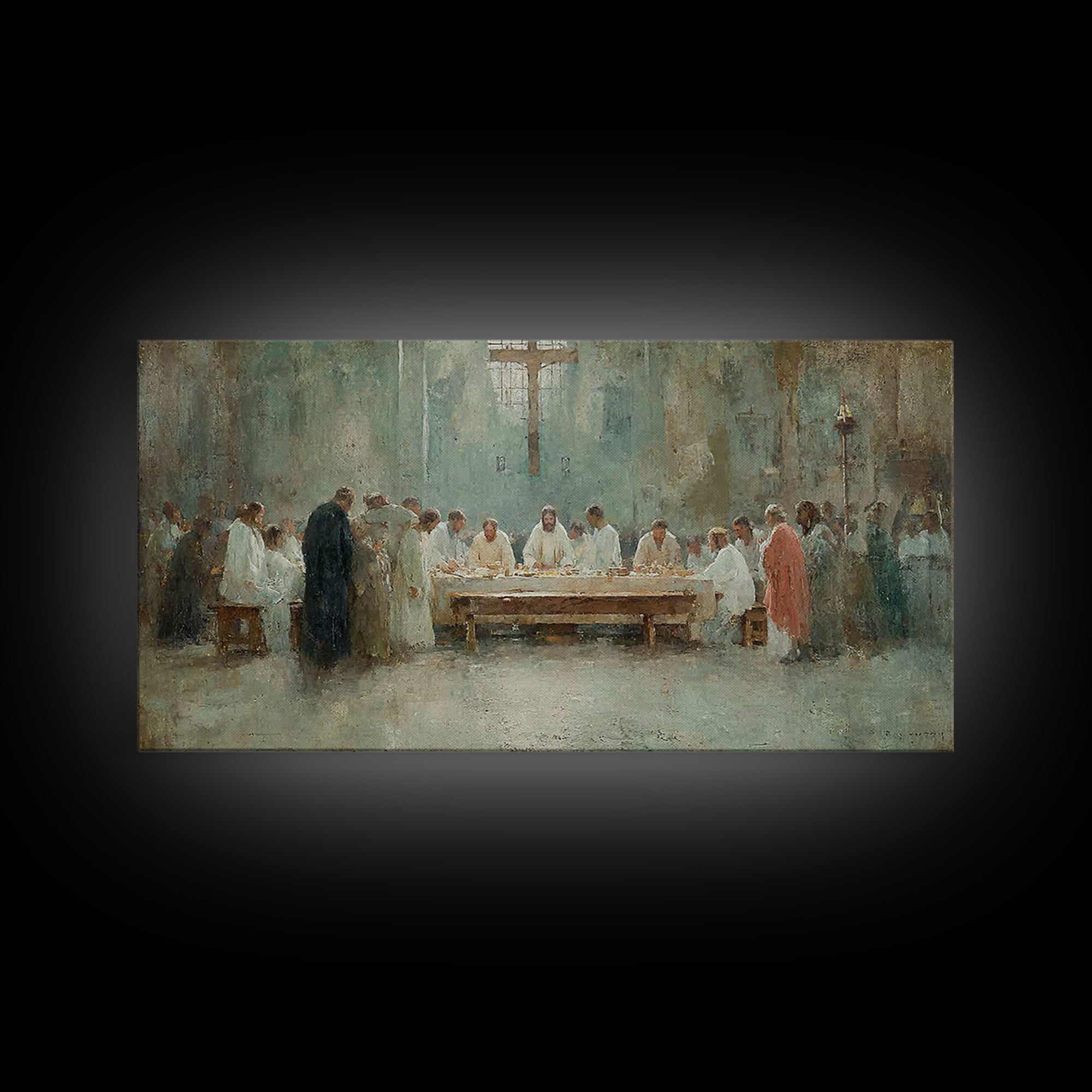 Sacred Communion Light – Framed Canvas Print – Christian Wall Art – Jesus Painting – Christian Art Canvas – Christian Decor – Christian Art