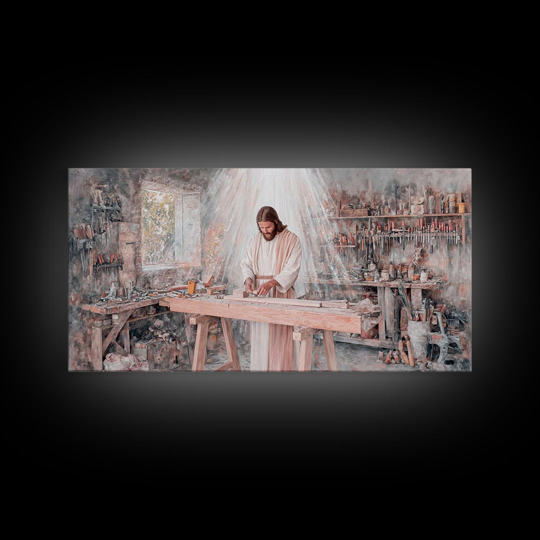 Carpenter’s Calling – Framed Canvas Print – Christian Wall Art – Jesus Painting – Christian Art Canvas – Christian Decor – Christian Art