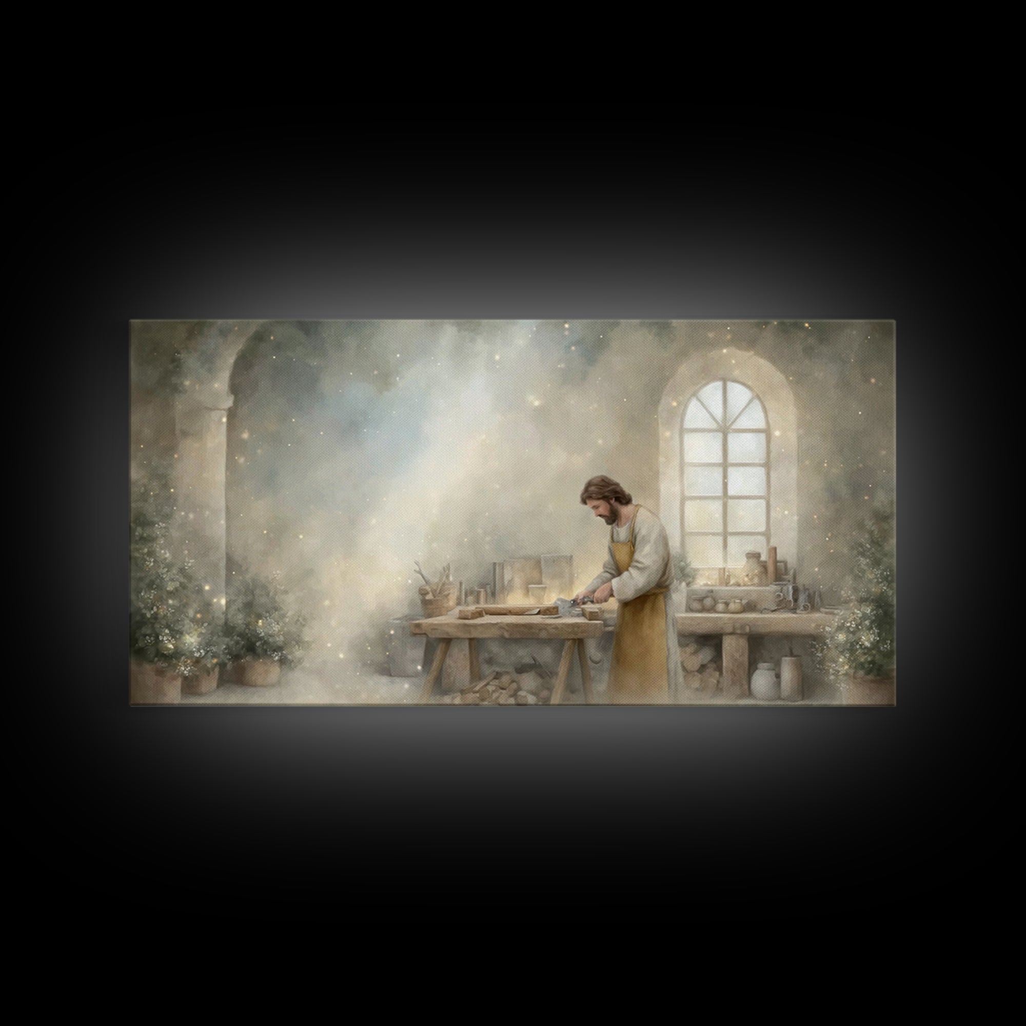 Holy Craftsmanship – Framed Canvas Print – Christian Art Canvas – Christian Wall Art – Christian Decor – Jesus Painting – Christian Art