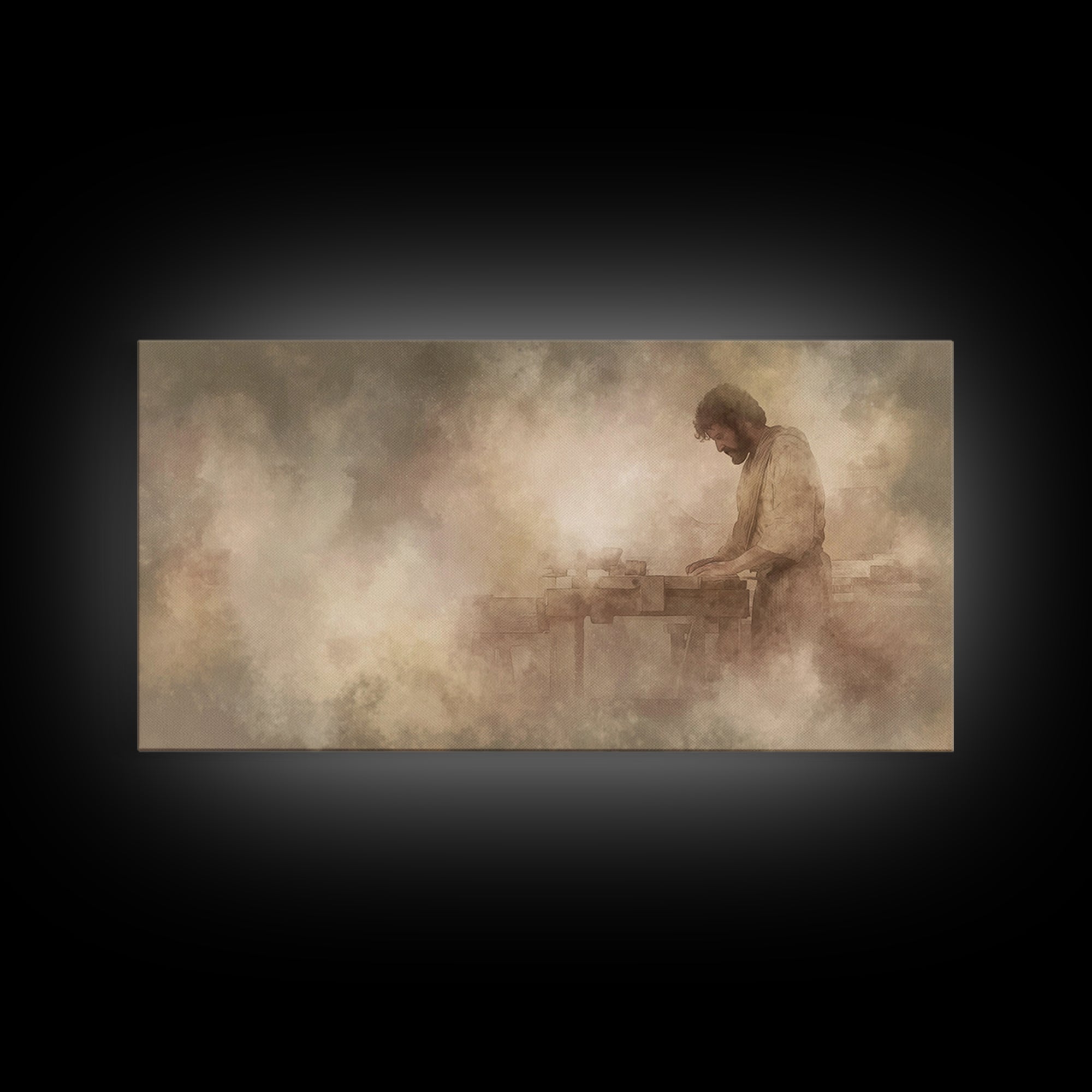 Breadmaker’s Blessing – Framed Canvas Print – Christian Art Canvas – Christian Wall Art – Christian Decor – Christian Christmas Art – Jesus
