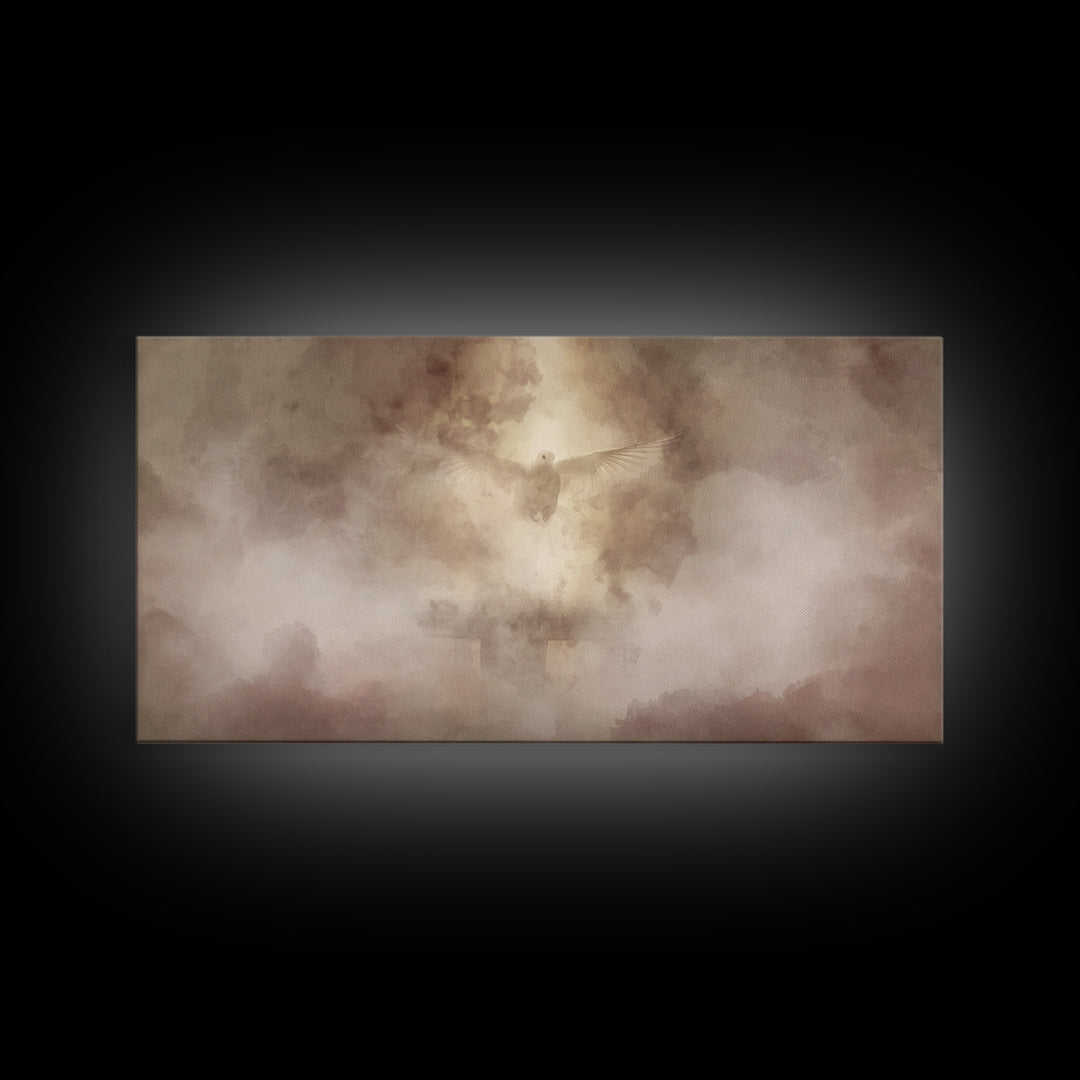 Spirit Ascending, Framed Canvas Print, Christian Art Painting, Modern Christian Painting, Christian Wall Art, Unique Christian Art
