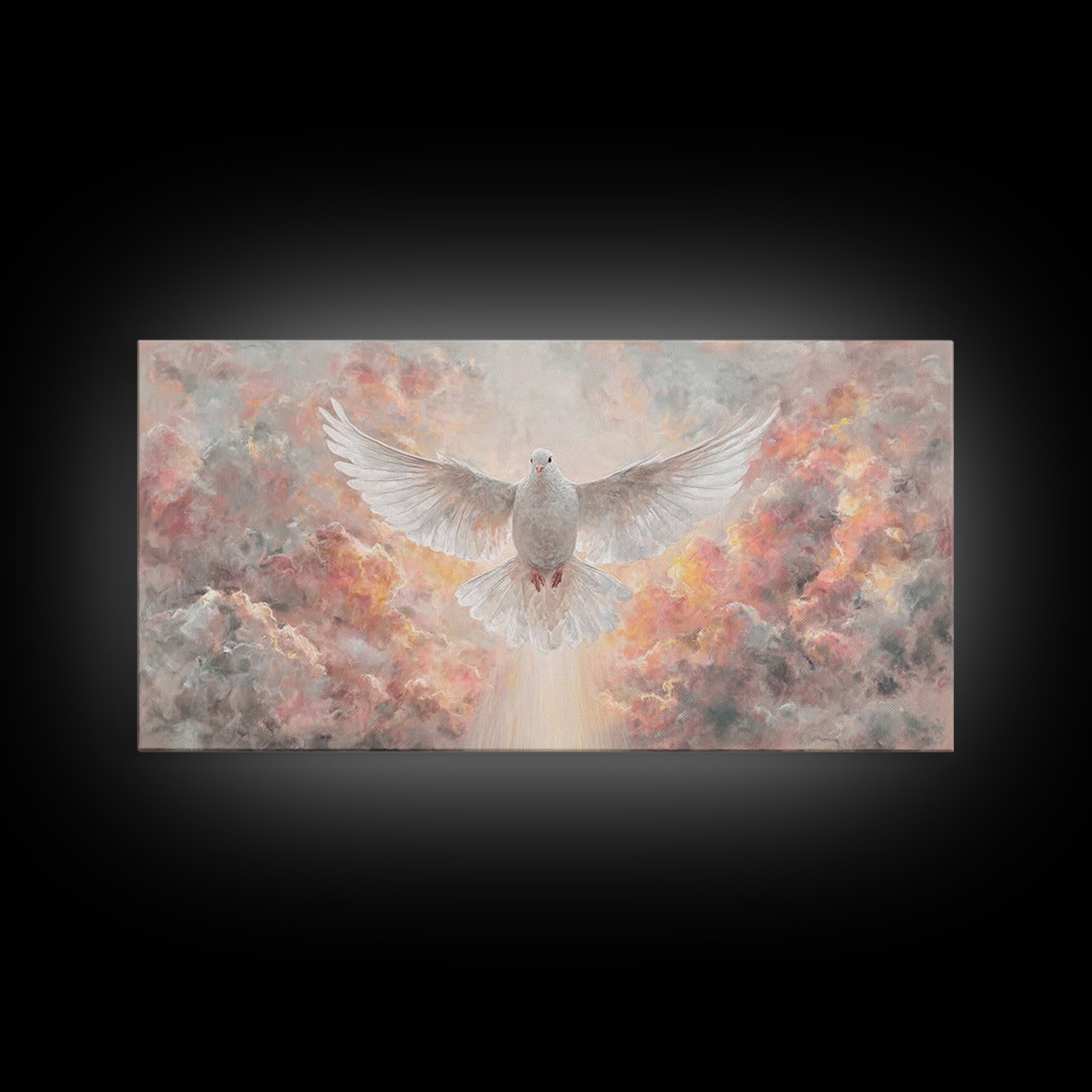 Radiant Descent – Framed Canvas Print – Christian Art – Christian Christmas Art – Framed Christmas Art – Christian Art Gift