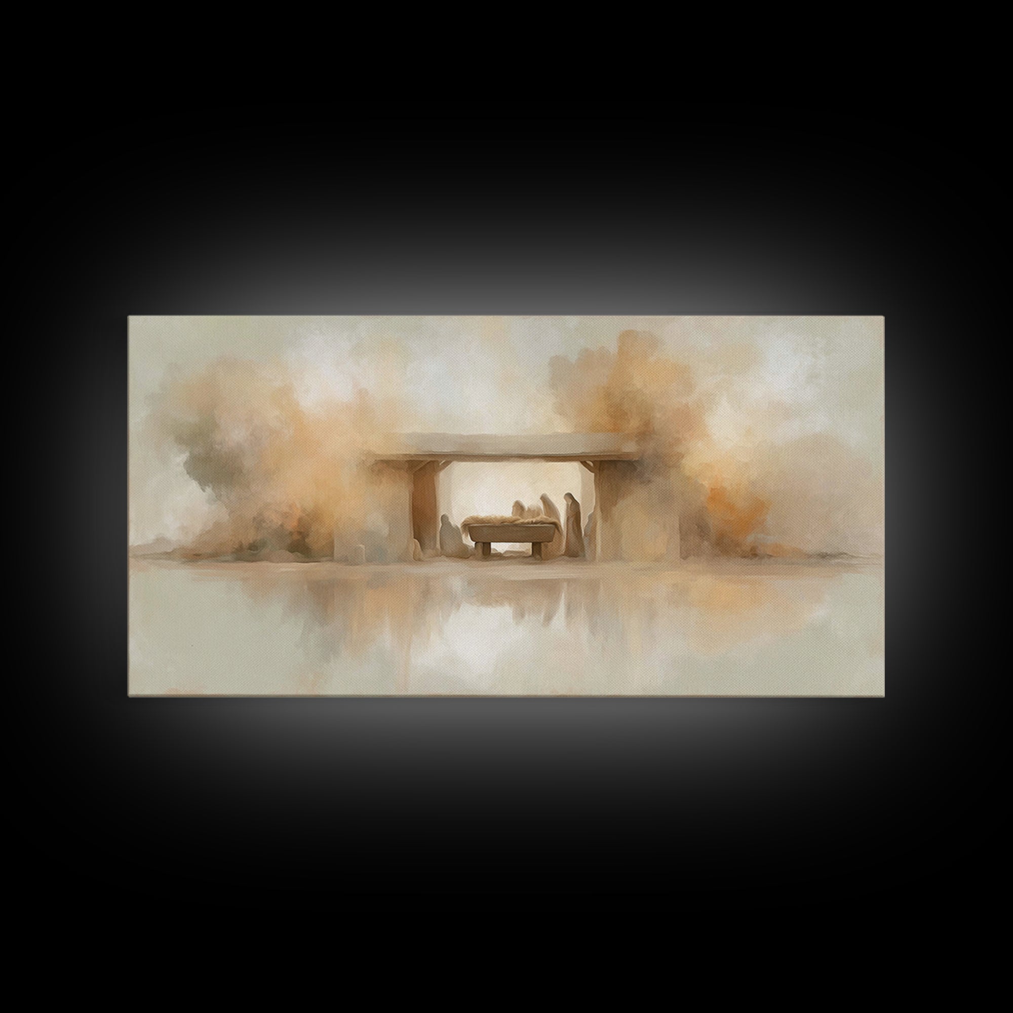 Nativity Dawn – Framed Canvas Print – Christian Christmas Art – Christmas Canvas Wall Art – Christian Wall Art – Modern Christian Art – Chr