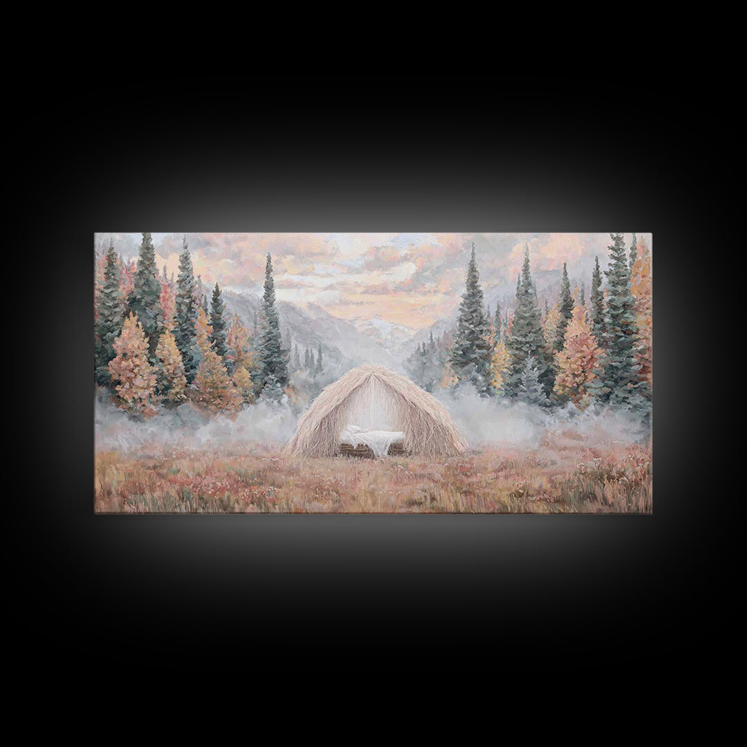 Forest Nativity | Framed Canvas Print | Christian Christmas Art | Jesus Painting | Christian Wall Art | Christmas Art | Christian Art Canva