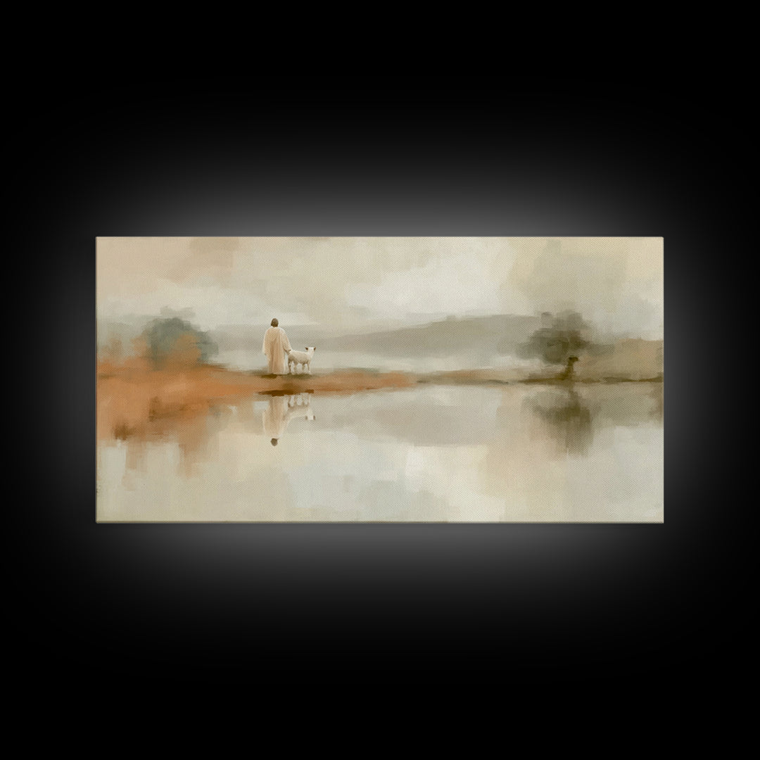 Guiding Mist Path – Framed Canvas Print – Christian Wall Art – Jesus Art Print – Christian Art Canvas – Christian Gift Ideas