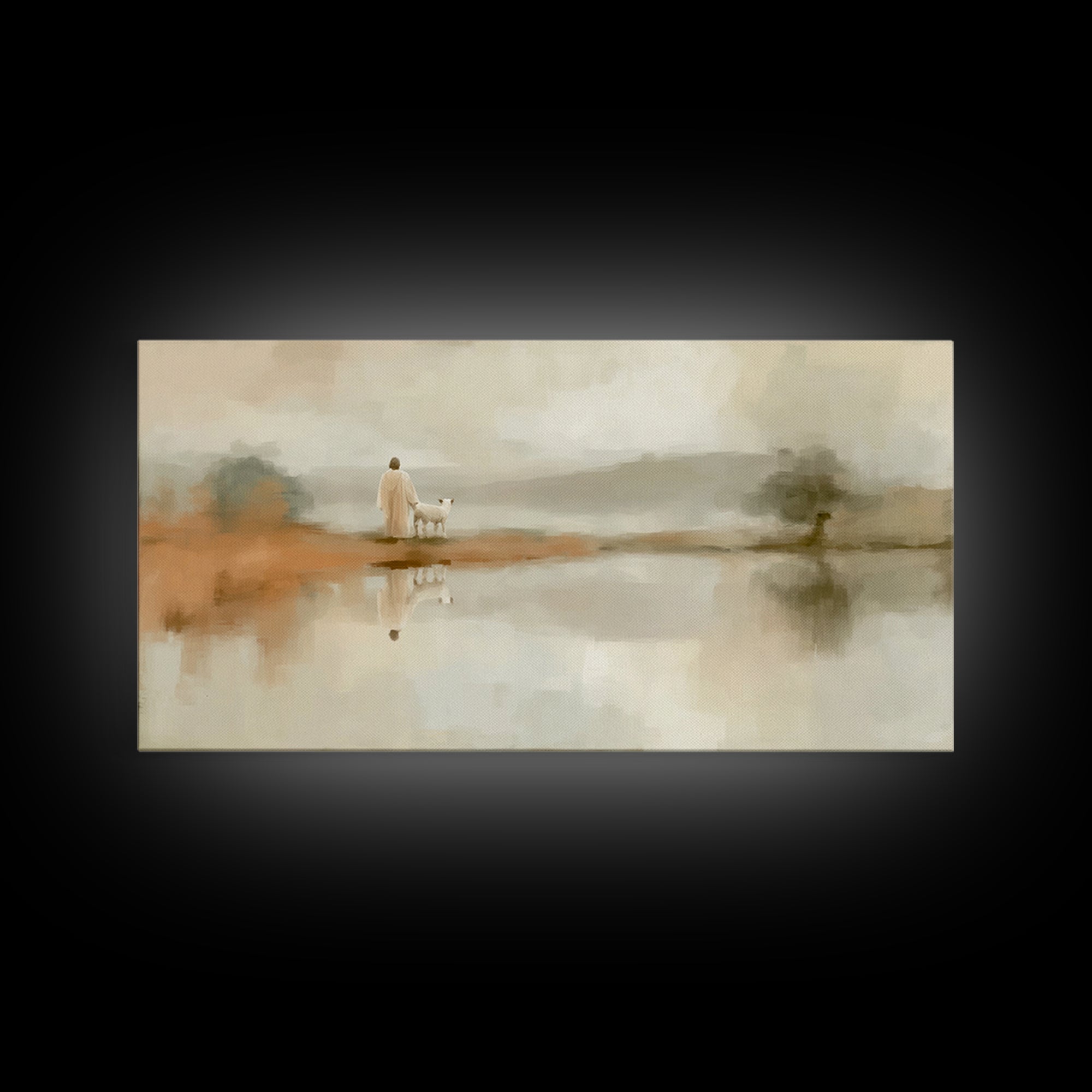 Guiding Mist Path – Framed Canvas Print – Christian Wall Art – Jesus Art Print – Christian Art Canvas – Christian Gift Ideas