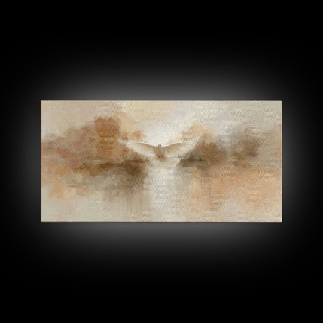 Gentle Ascension, Framed Canvas Print, Christian Art Canvas, Minimalist Christian Art, Christian Wall Art, Christmas Art Prints